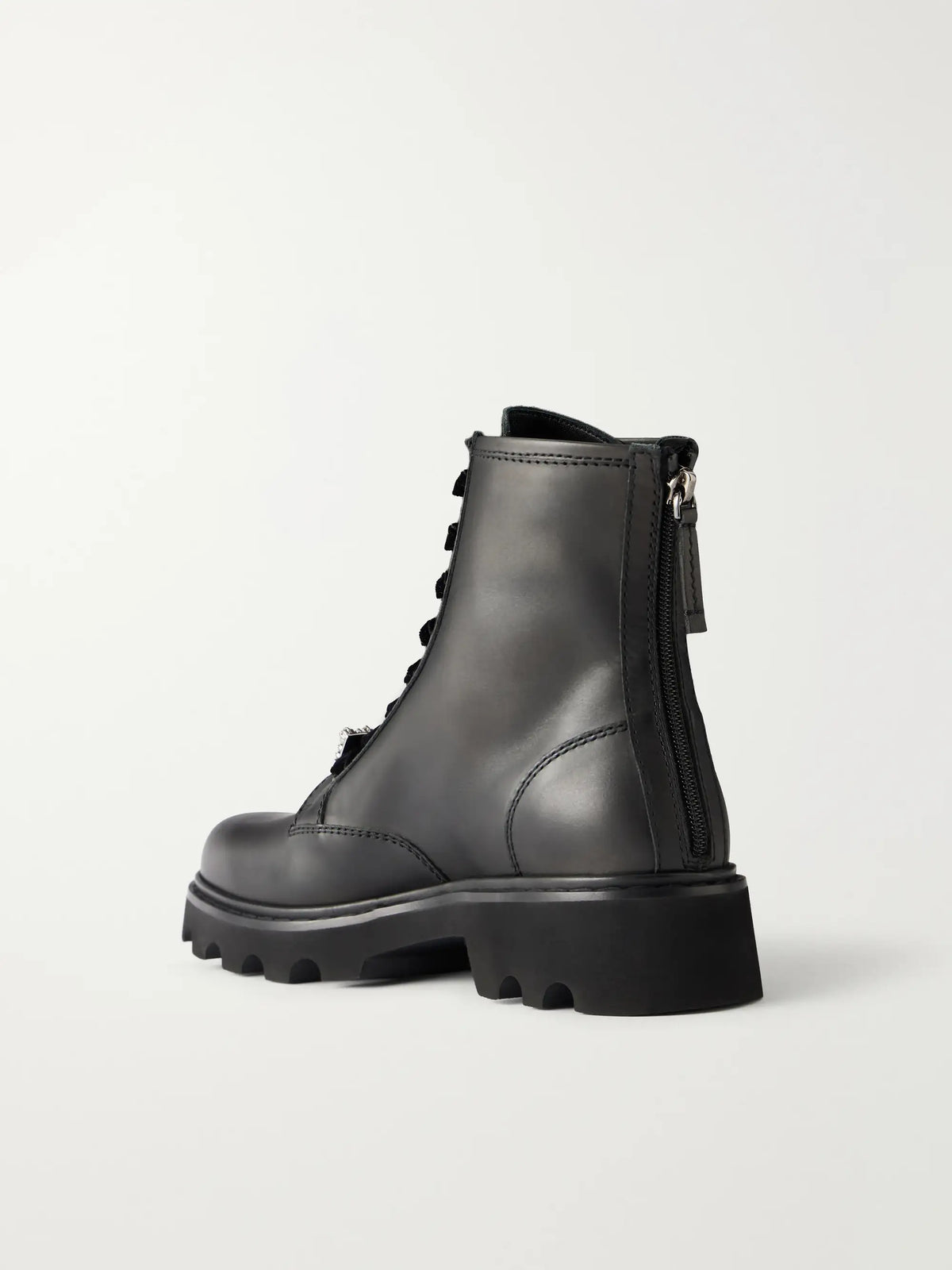 Roger Vivier Viv Rangers 20 Crystal-embellished Leather Ankle Boots