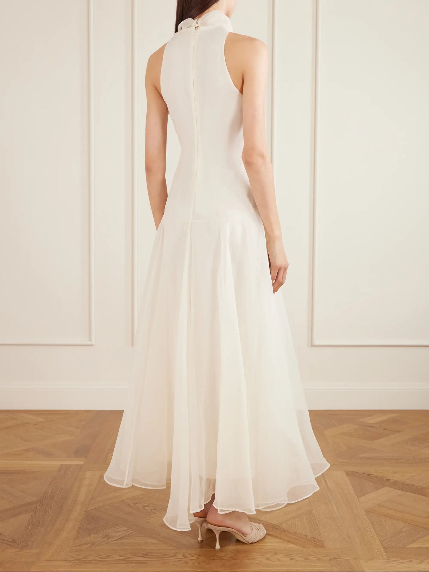 Halterneck Silk Maxi Dress