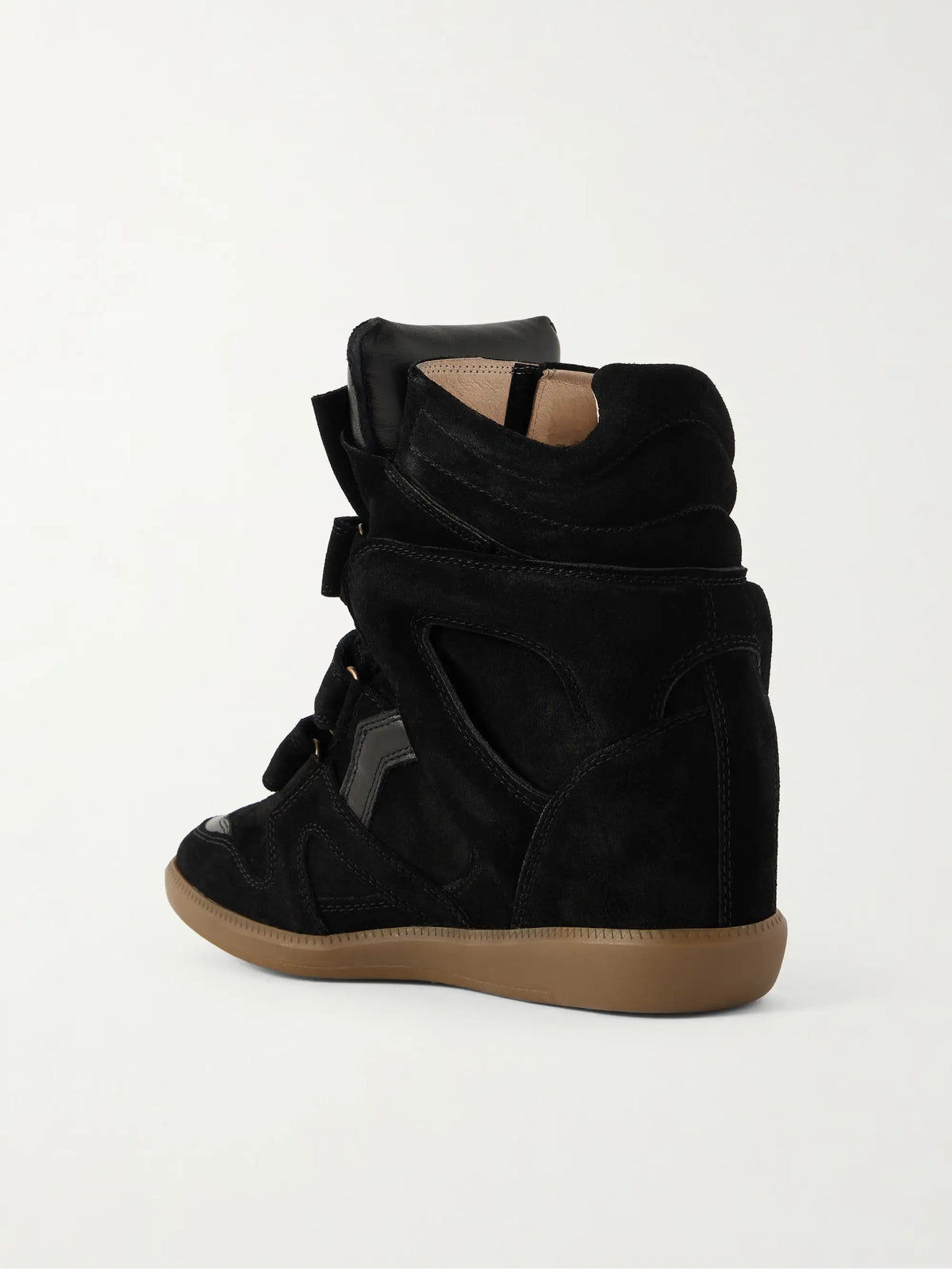 Bekett Leather-trimmed Suede High-top Wedge Sneakers
