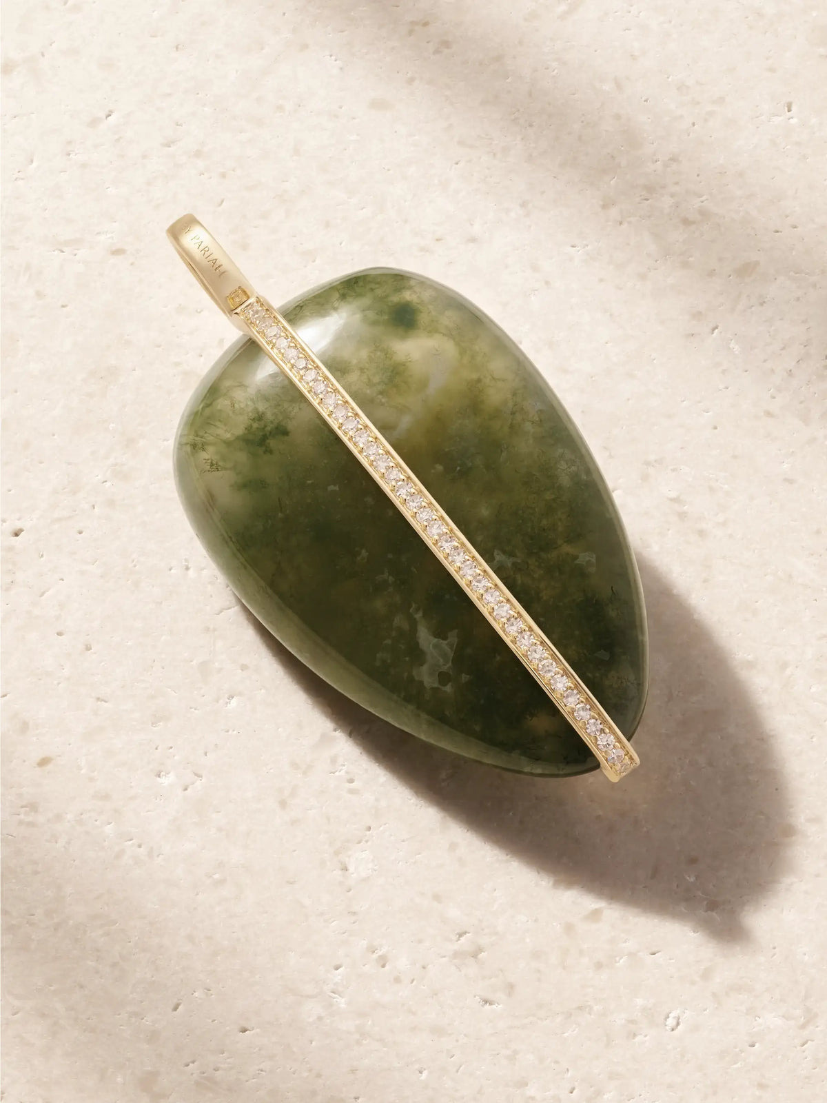 By Pariah Xl Pebble 14-karat Recycled Gold, Diamond And Agate Pendant