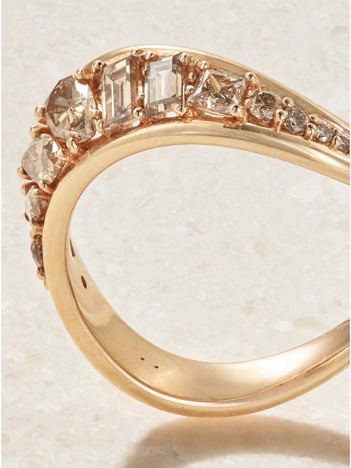 Stream Wave 18-karat Rose Gold Diamond Ring