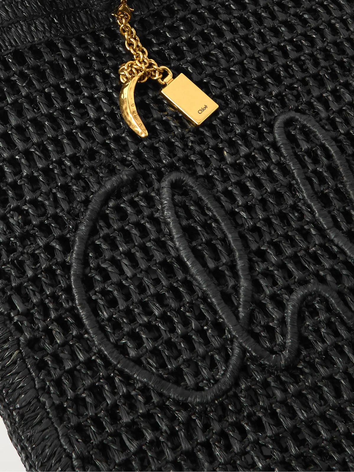 Summer Banana Embellished Crocheted Embroidered Raffia-like Tote