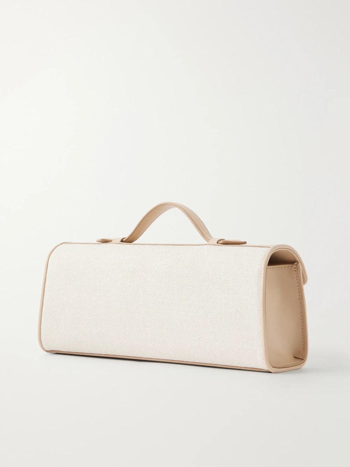 Slim Symmetry Canvas Leather-trimmed Clutch