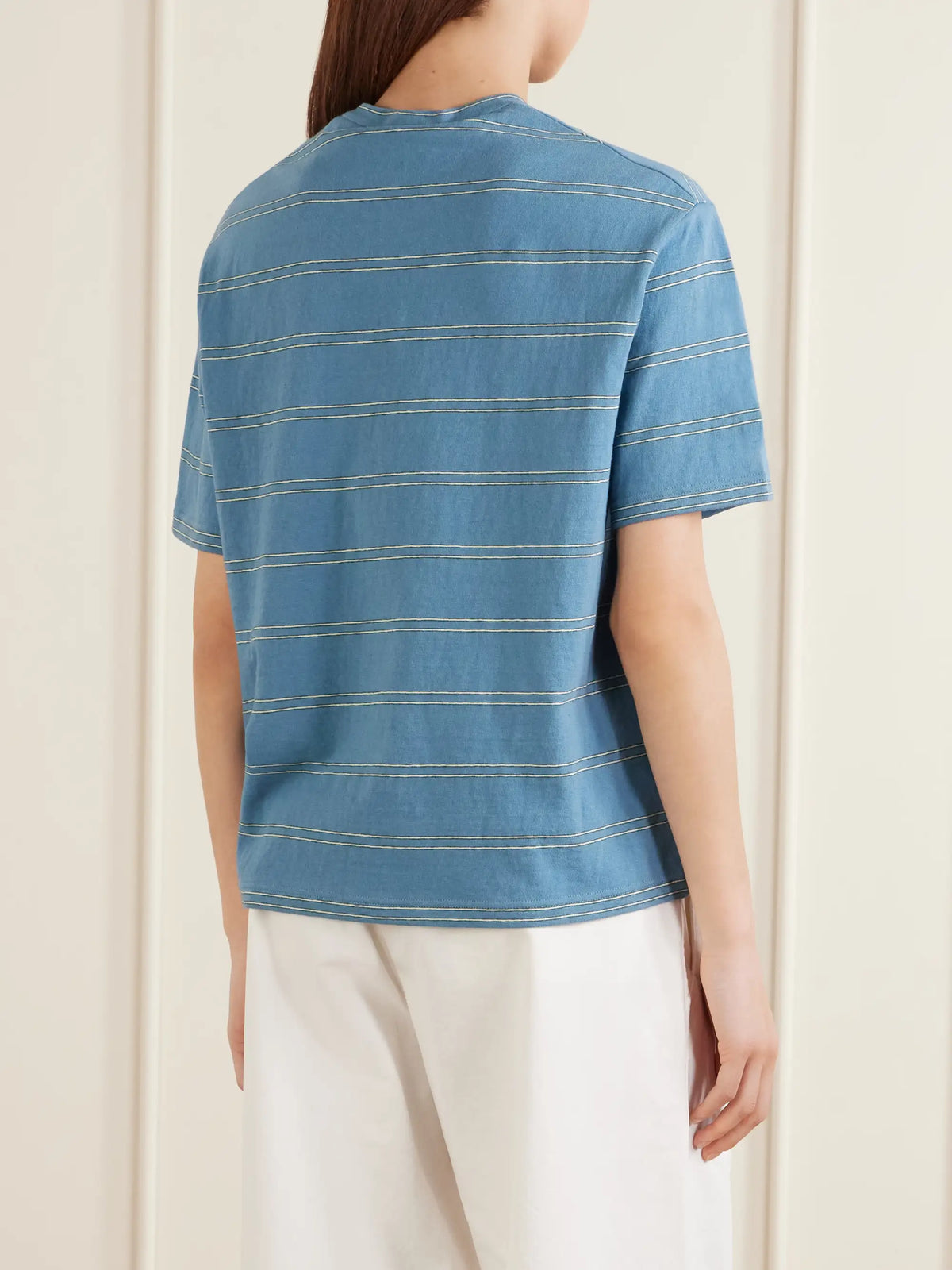 Jil Sander Logo-embossed Striped Cotton T-shirt