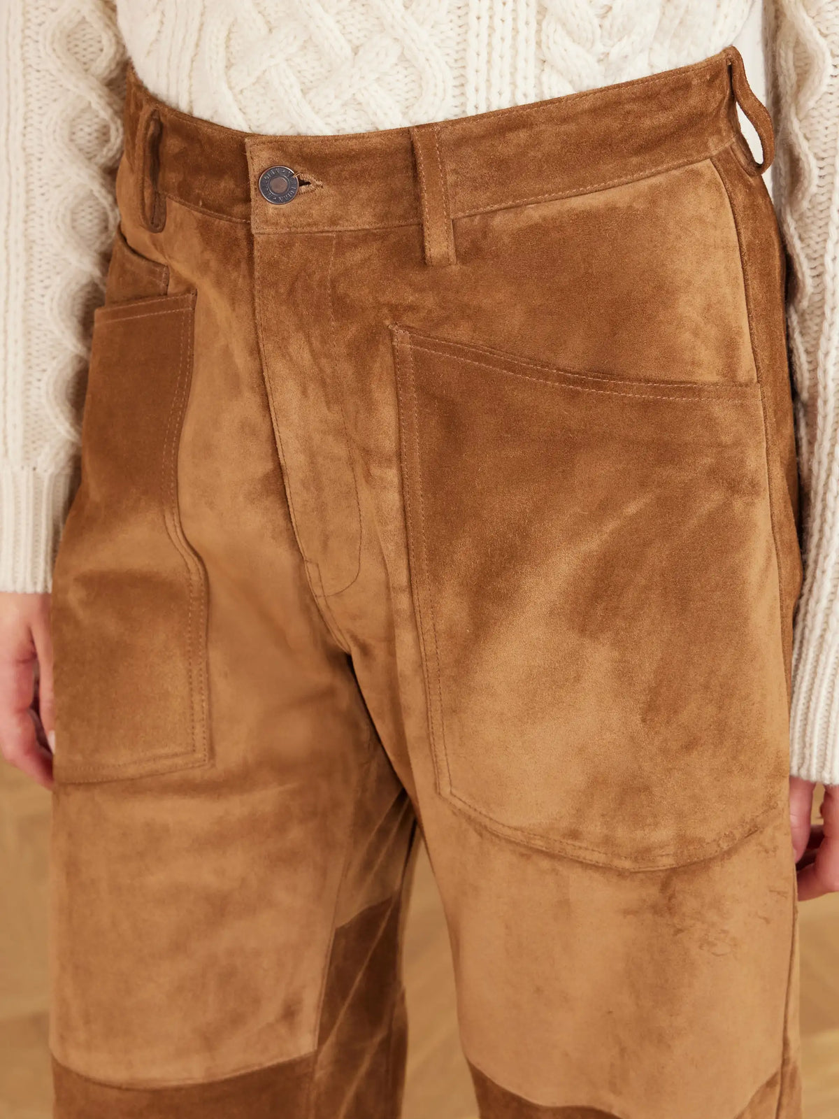 Nili Lotan Shon Suede Barrel-leg Pants