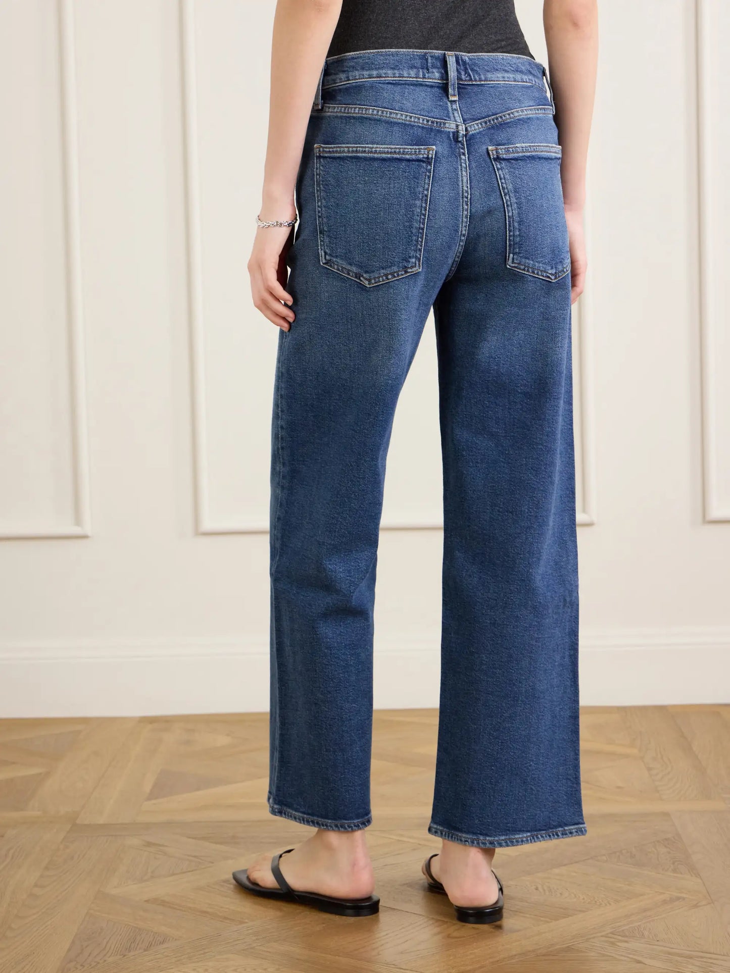 The Harper Crop Recycled Straight-leg Jeans