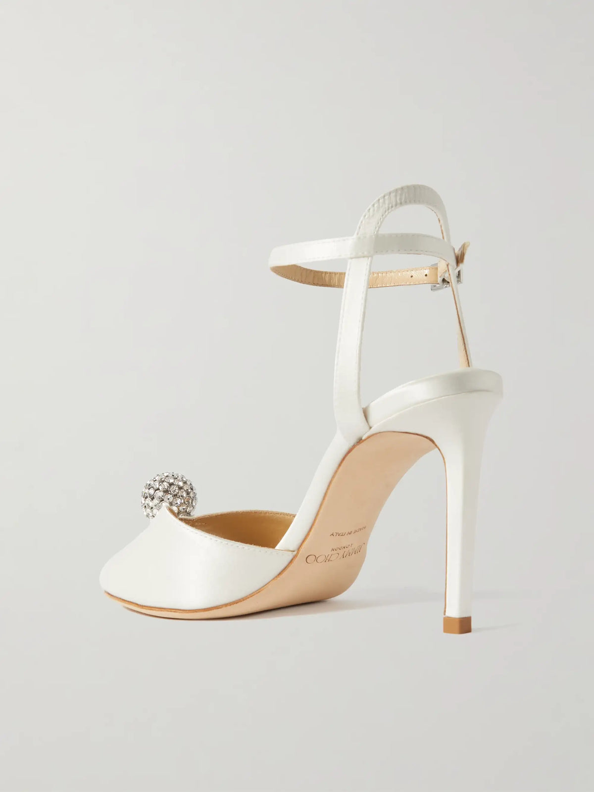 Sacora 85 Crystal-embellished Satin Sandals