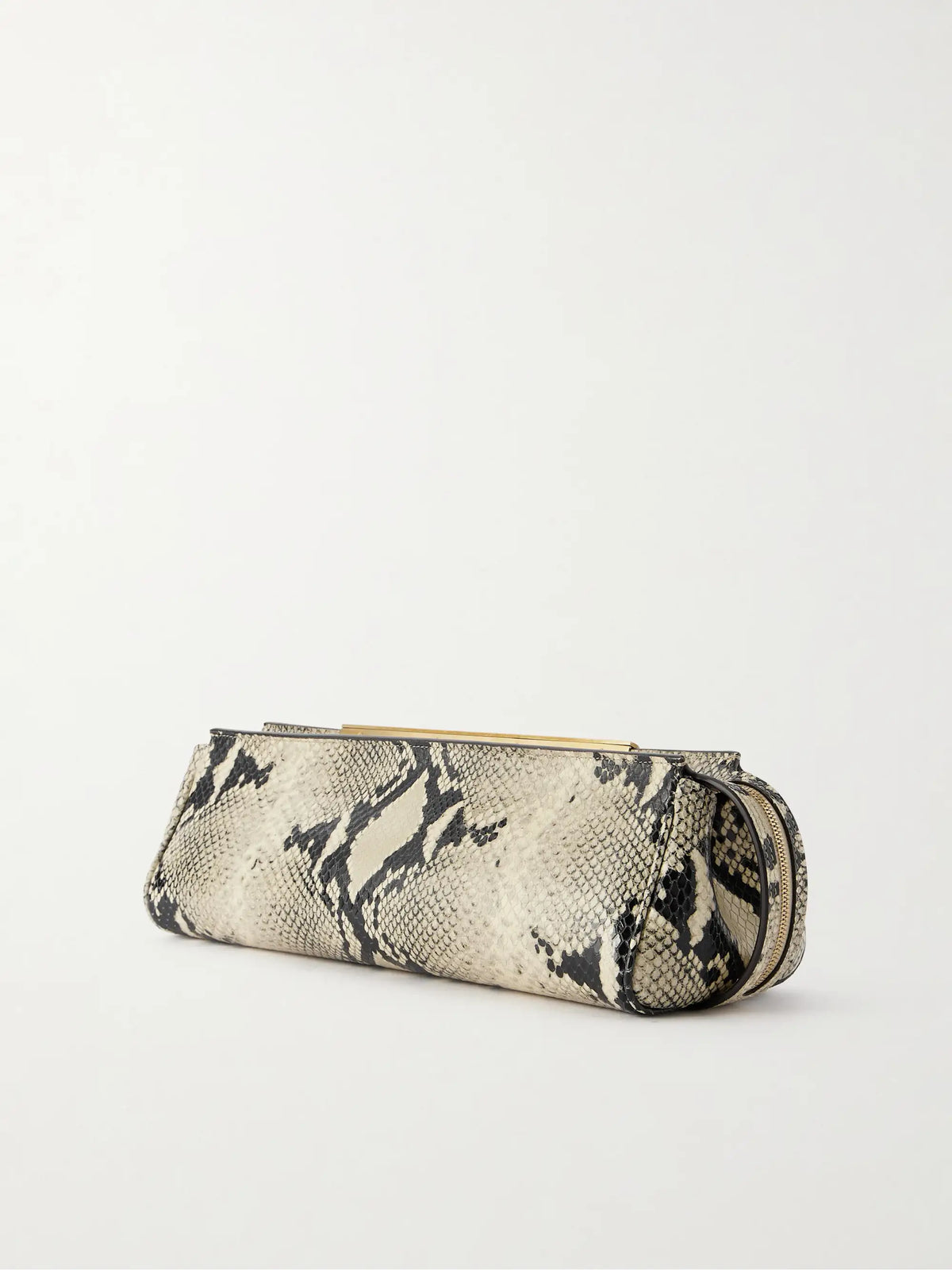 Donna Snake-effect Leather Clutch