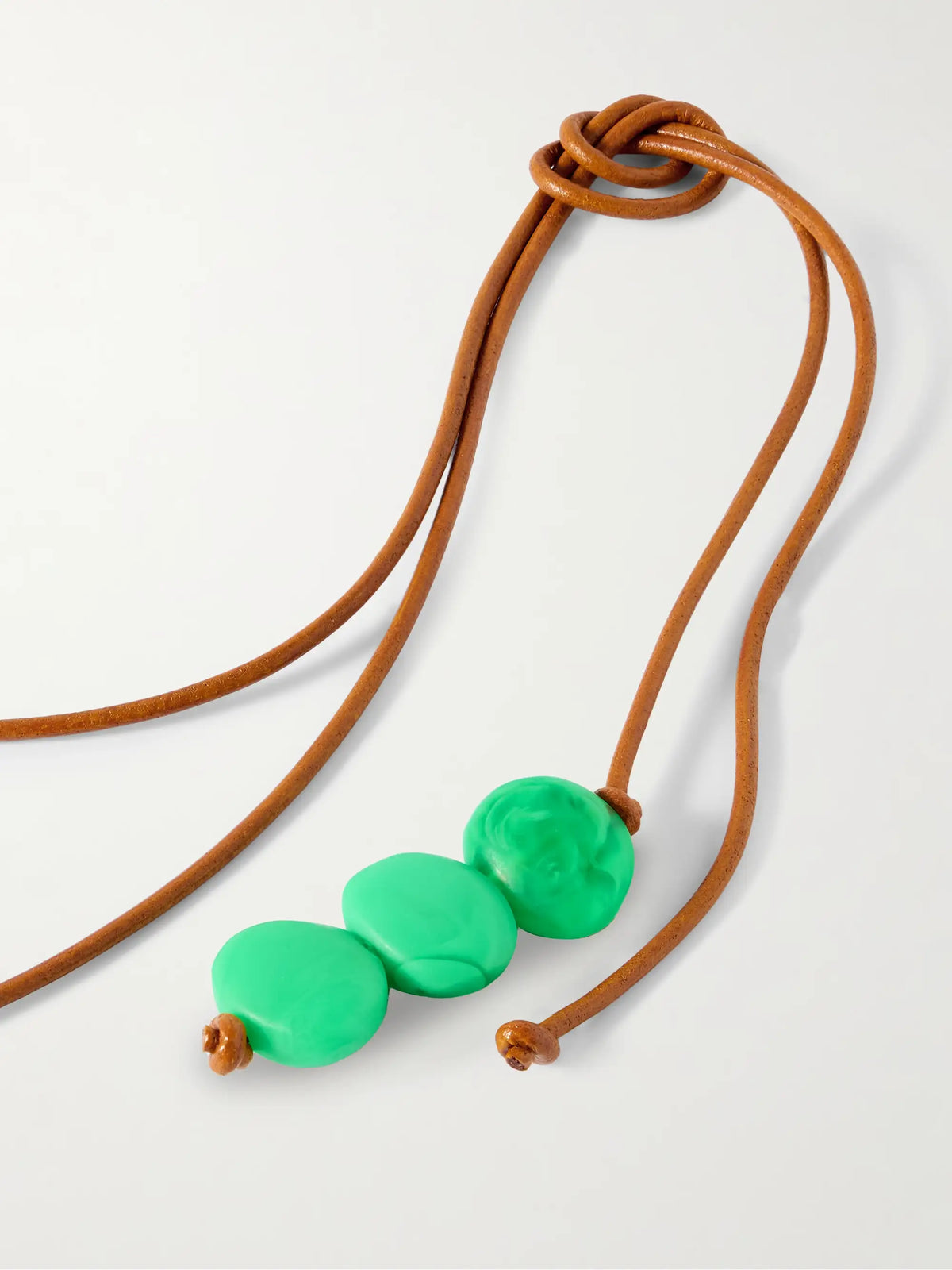 Rock Cluster Leather, Resin And Gold-tone Necklace
