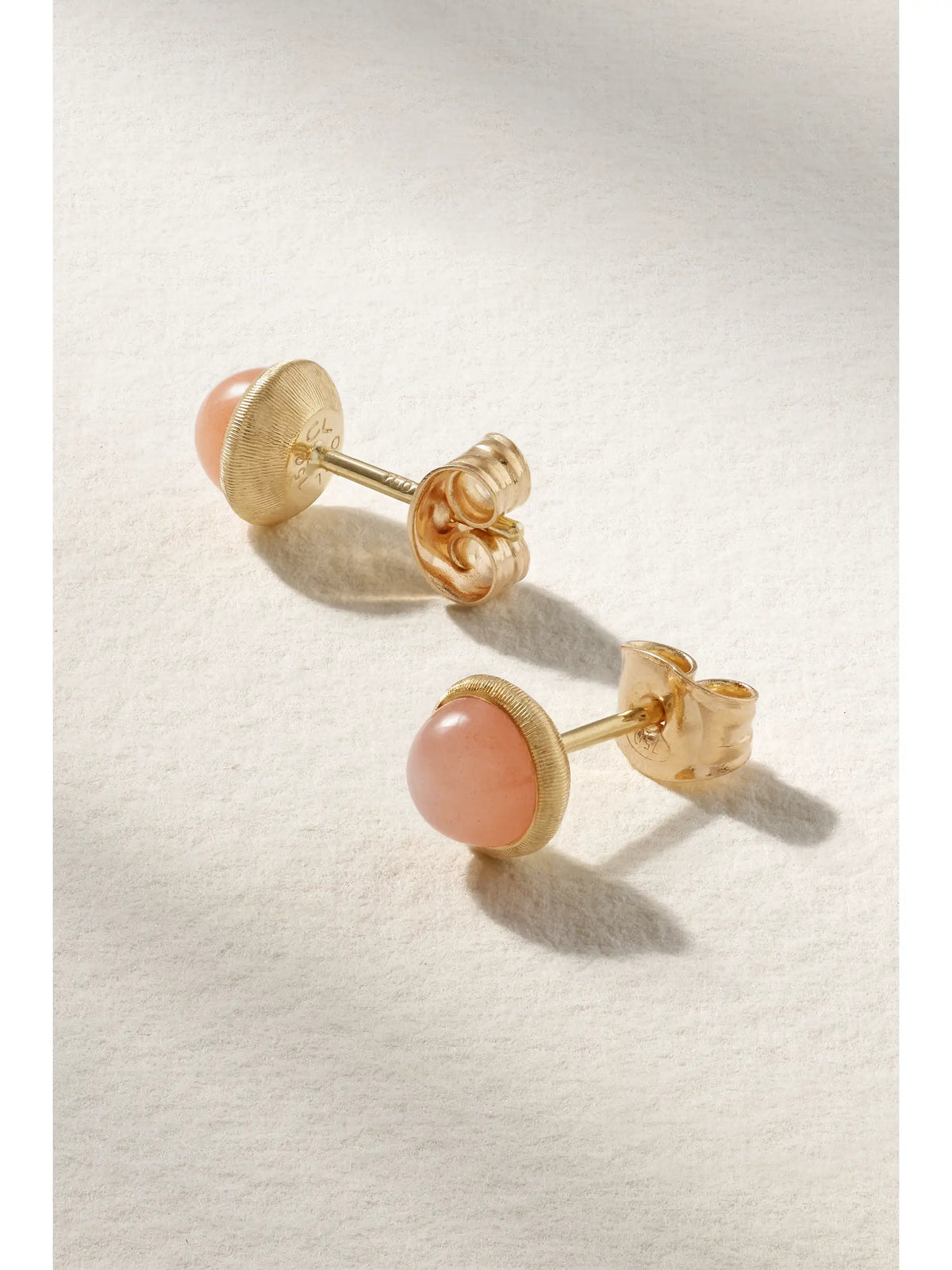 Lotus 18-karat Gold Moonstone Earrings