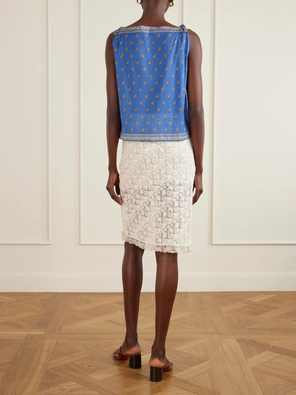 Amalia Floral-print Cotton-voile Top