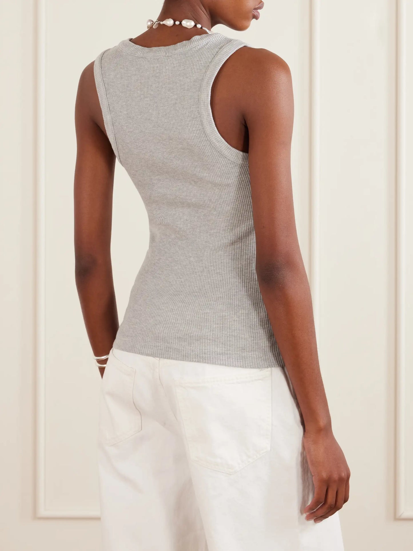 Poppy Ribbed Stretch Organic Cotton And Tencel Lyocell-blend Jersey Tank