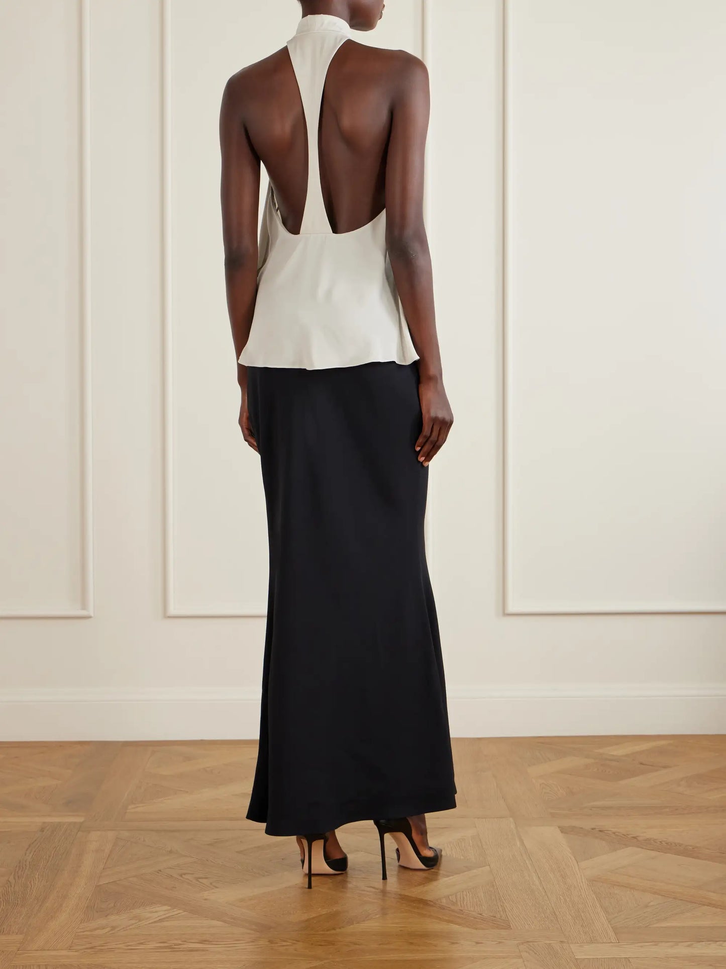 Halterneck Silk-georgette Blouse