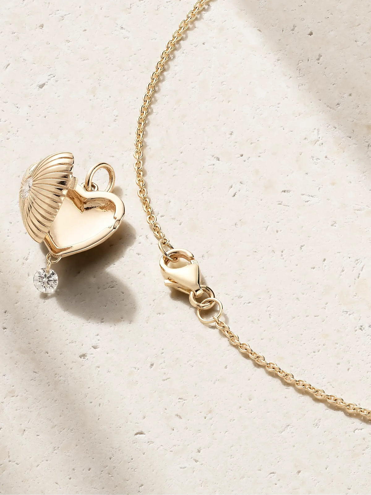 Locket 9-karat Gold Diamond Necklace