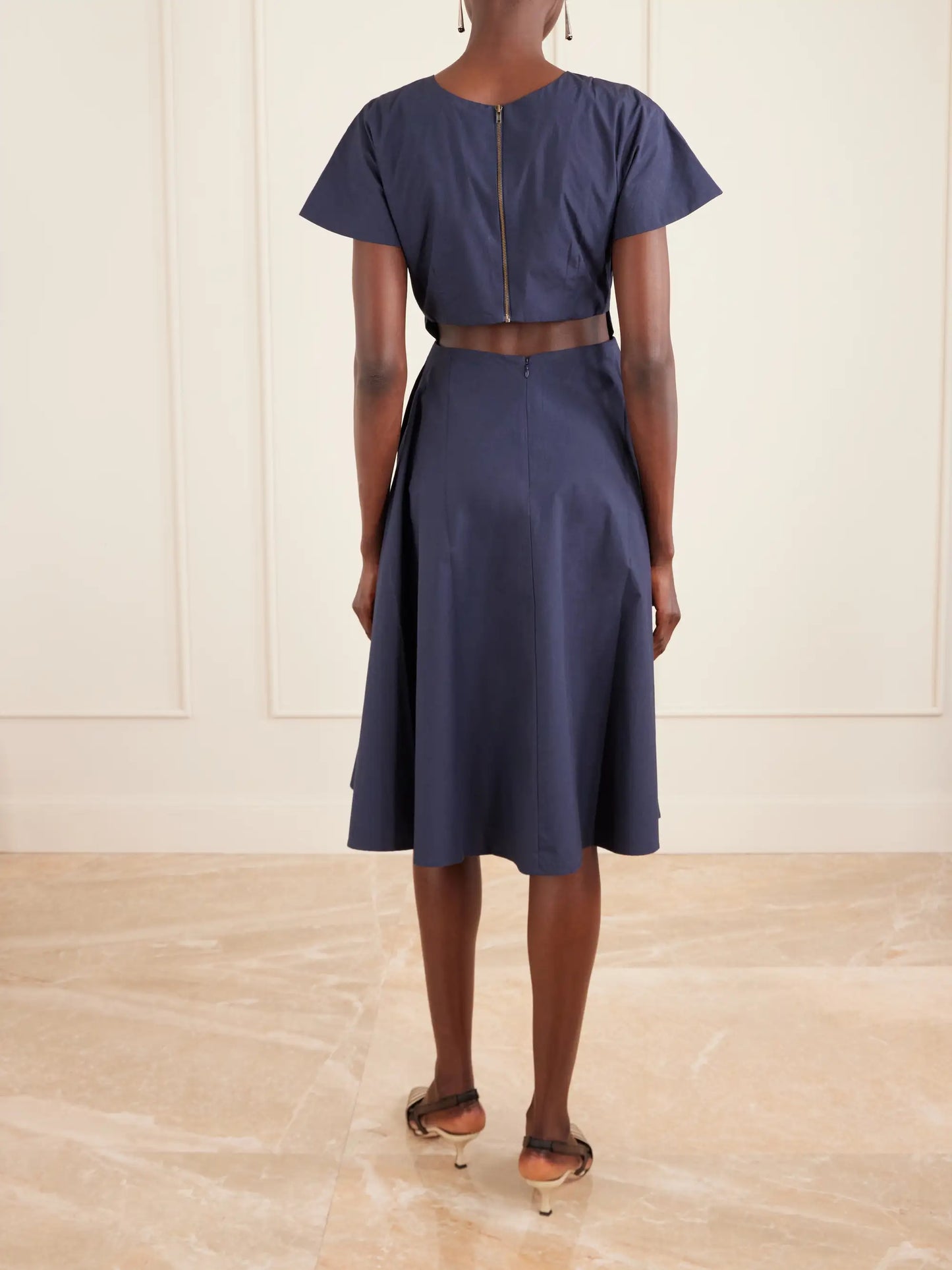 Buttercup Pleated Cotton-taffeta Midi Dress