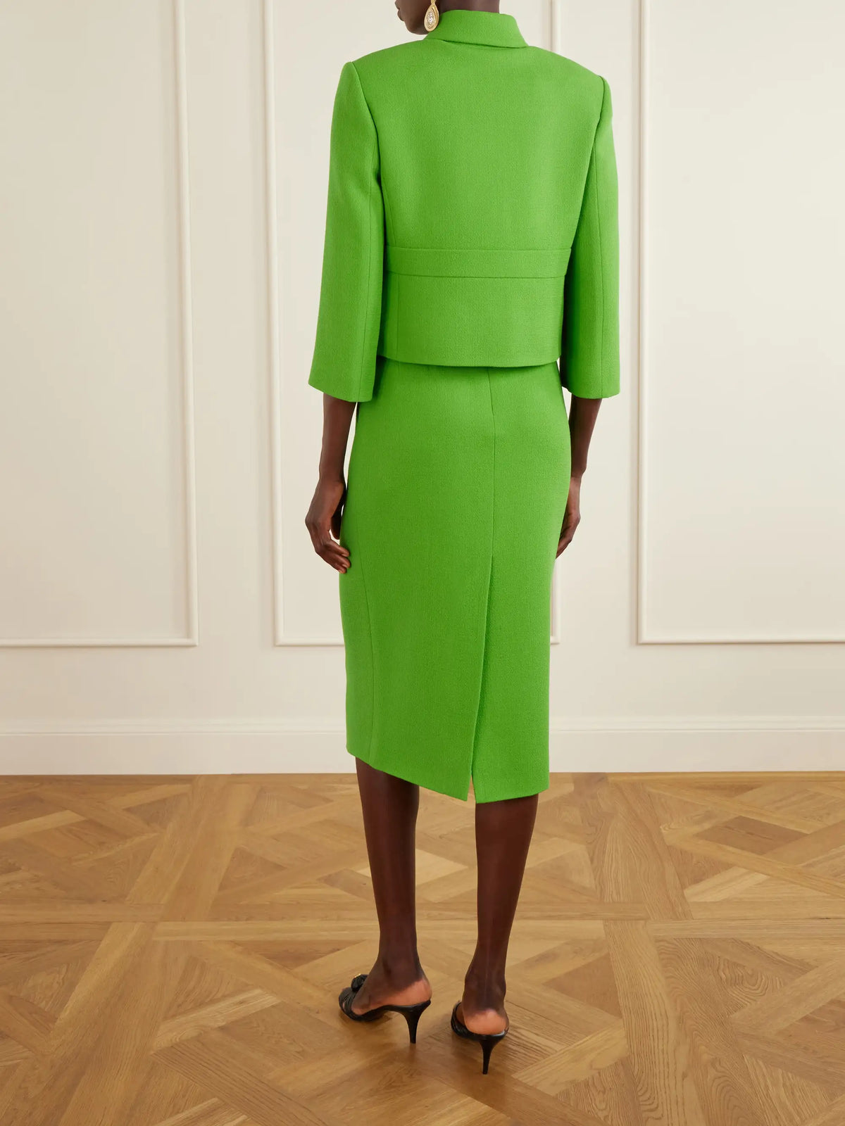 Cropped Wool-crepe Jacket