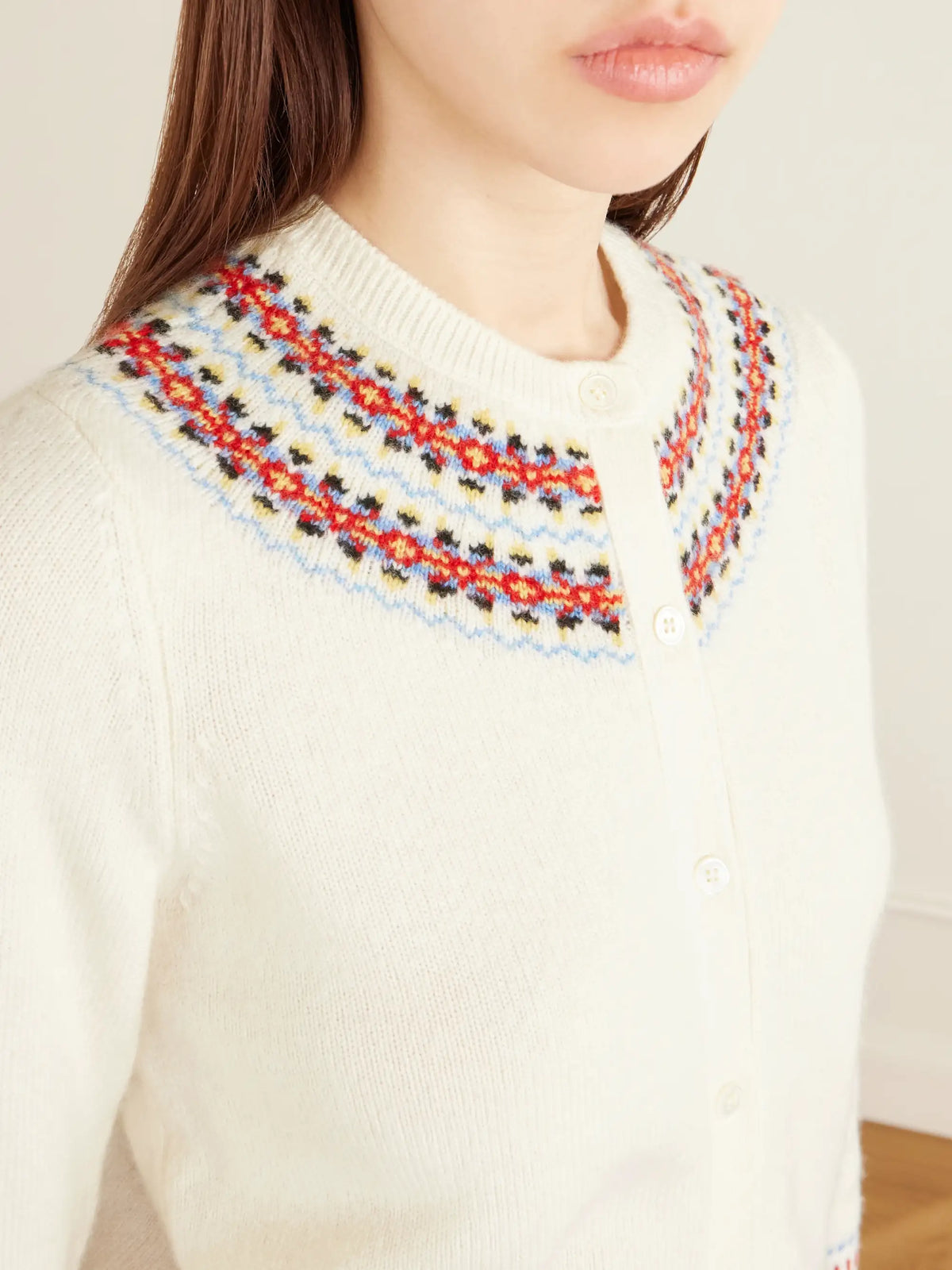 DÔEN Olympe Embroidered Wool And Cashmere-blend Cardigan