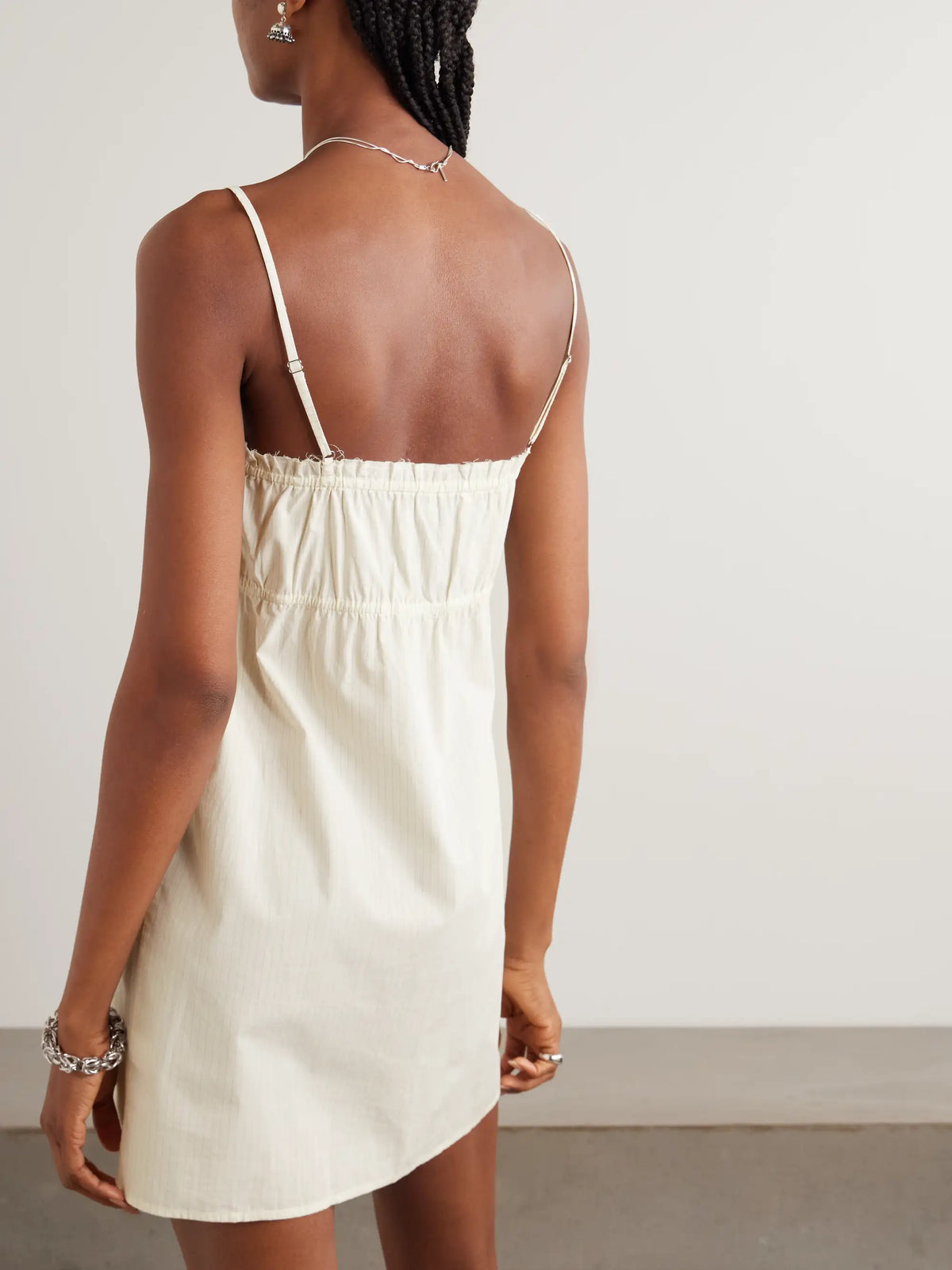 Deiji Studios Edge Striped Organic Cotton Mini Dress