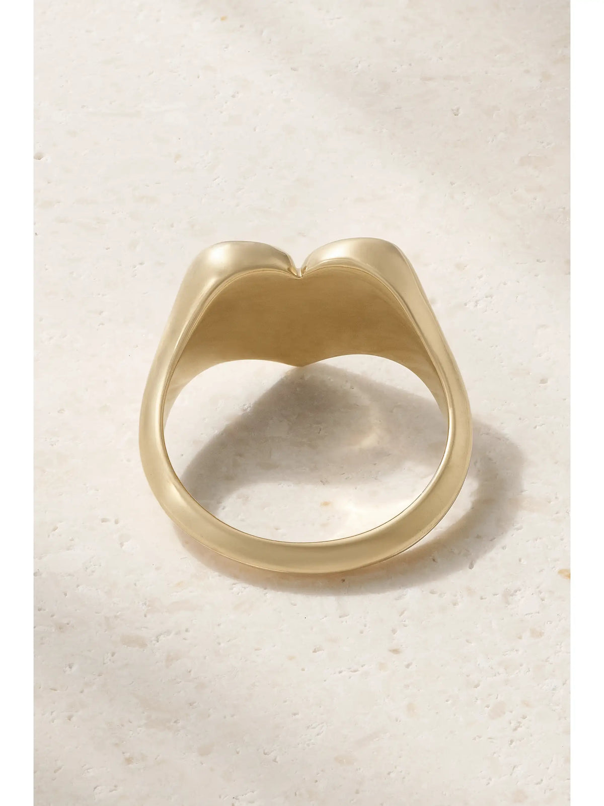 Heart 14-karat Gold Diamond Signet Ring