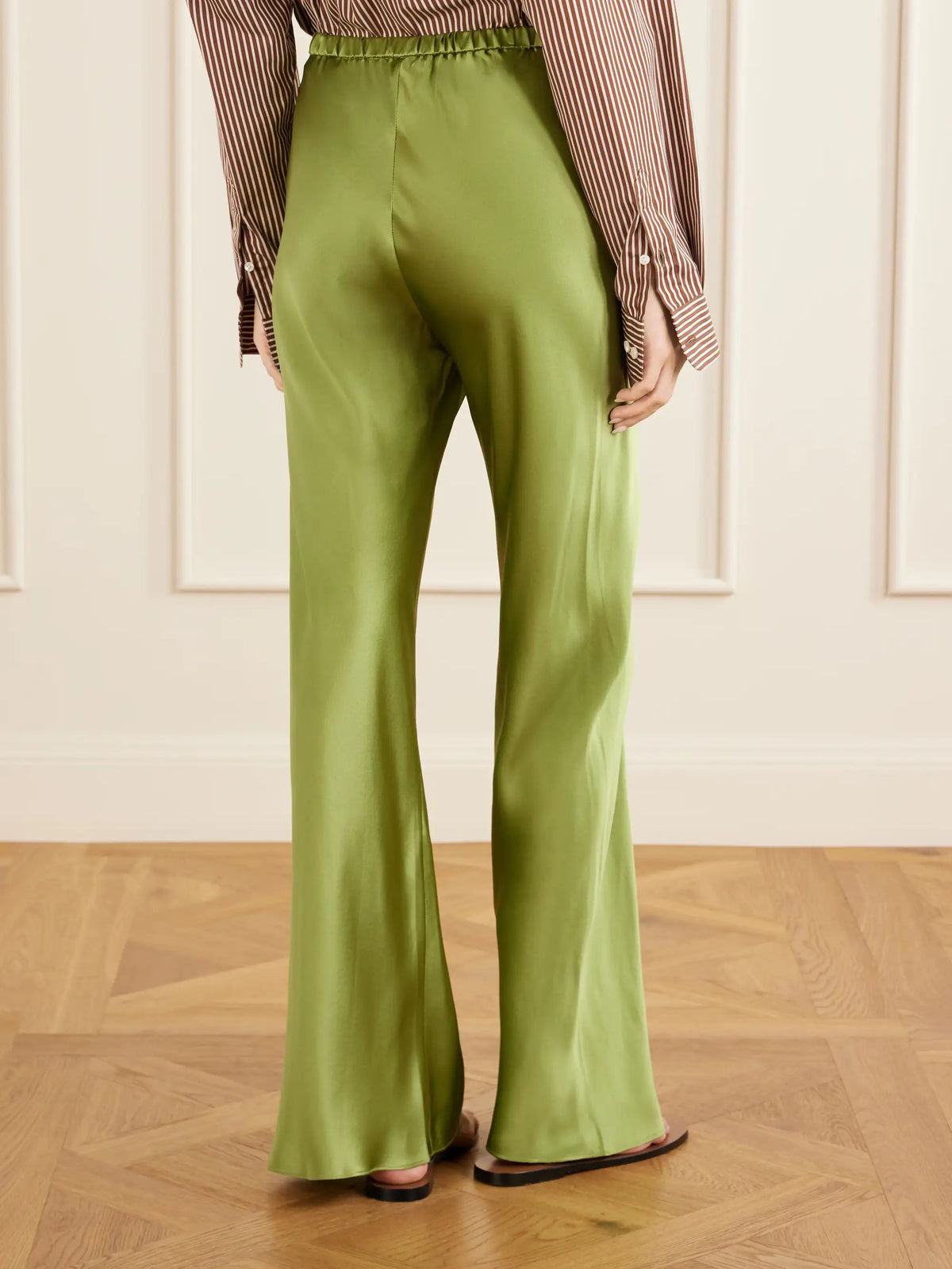 Silk-bias Straight-leg Pants