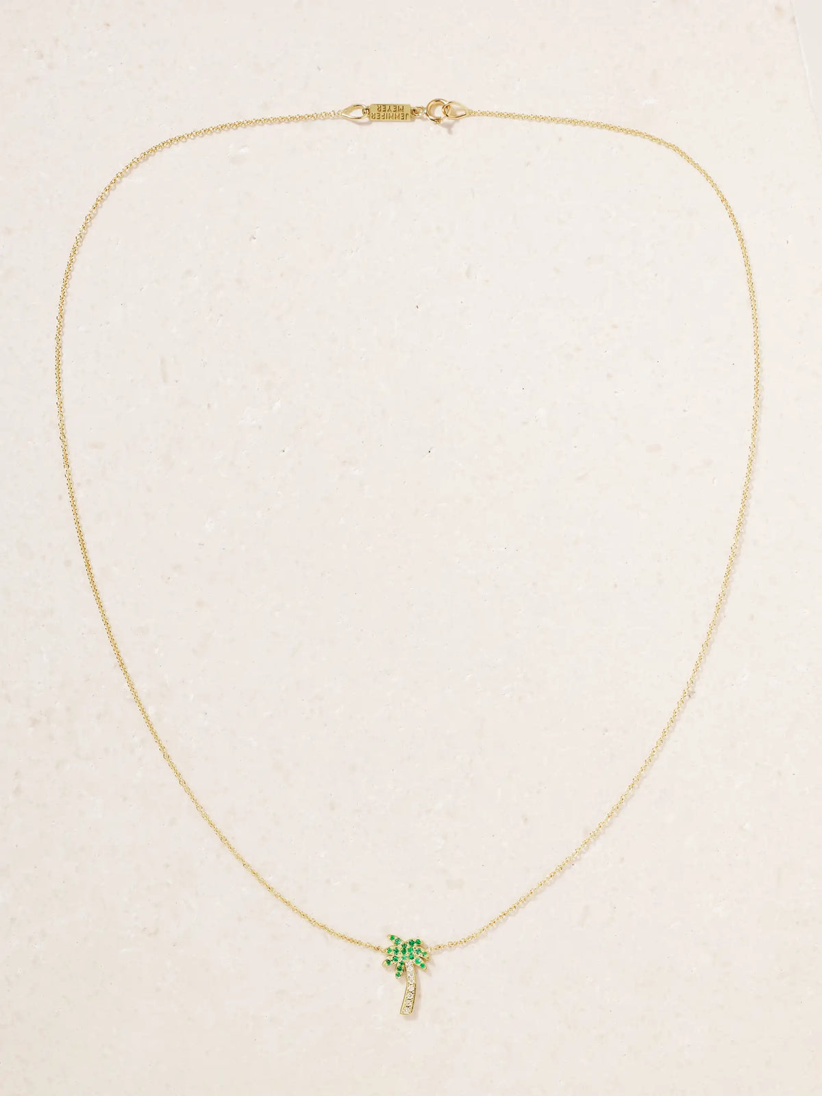 Palm Tree 18-karat Gold, Diamond And Emerald Necklace