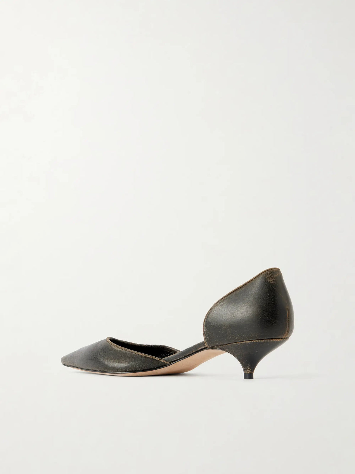 Liisa Waxed Suede Kitten Pumps