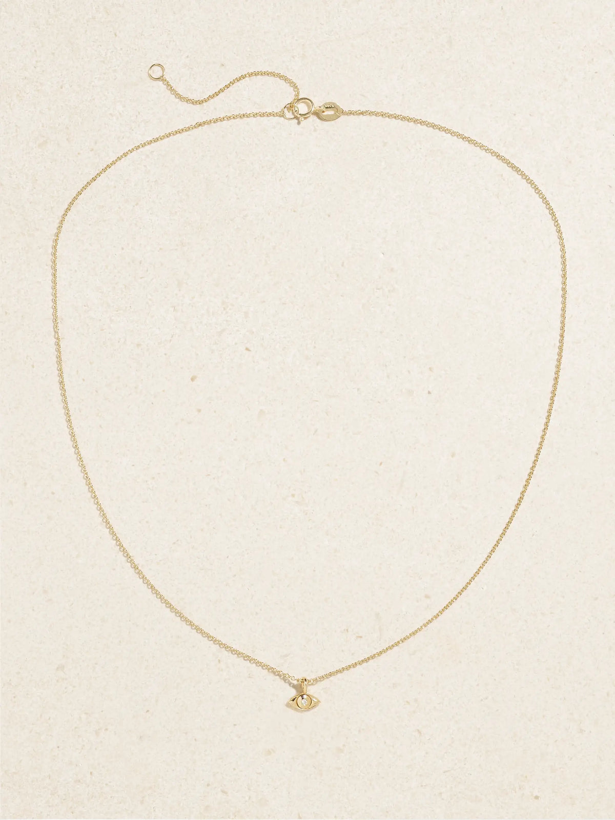 Mini Evil Eye 14-karat Gold Diamond Necklace