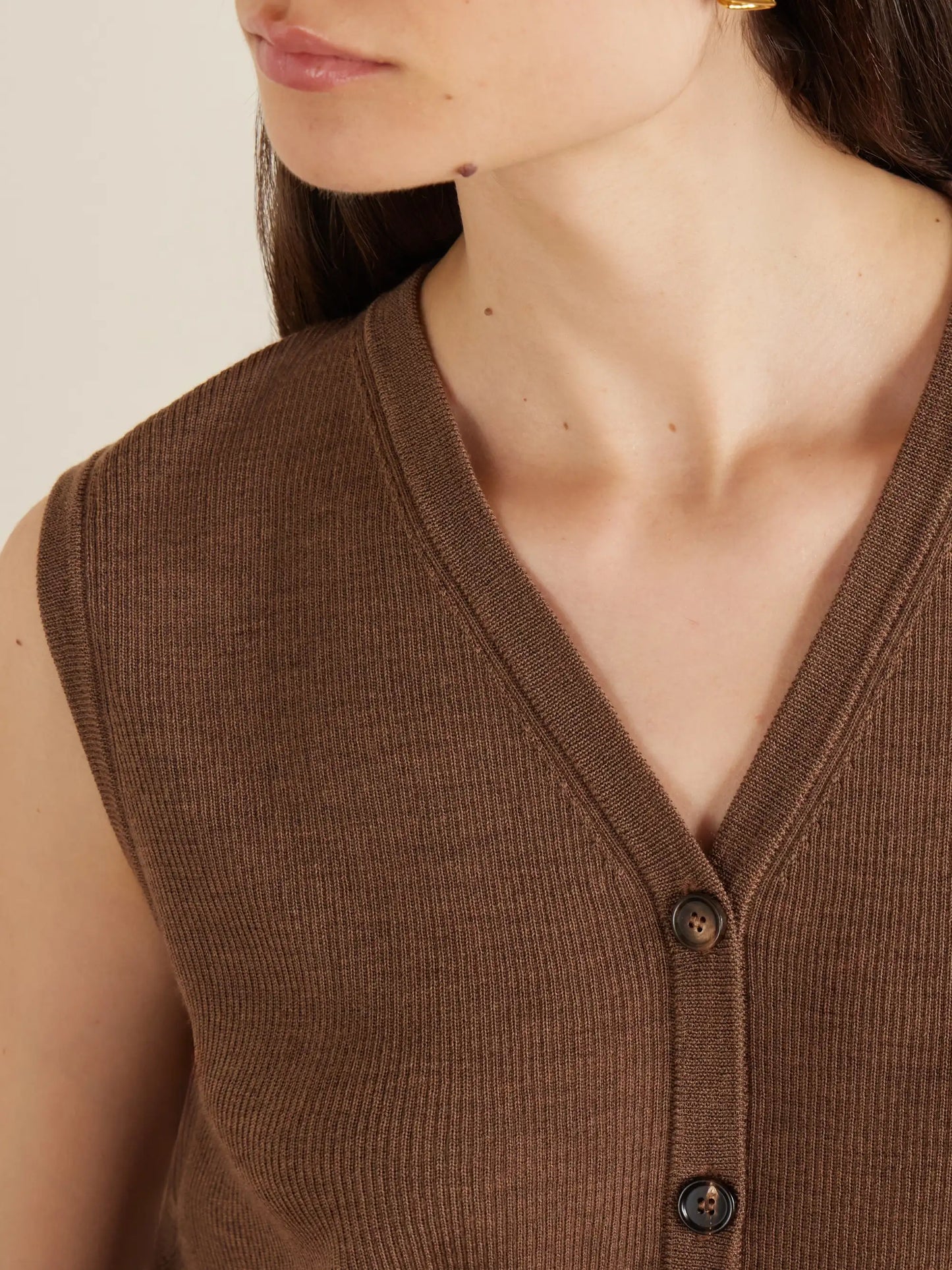 Alice Merino Wool Cardigan Vest