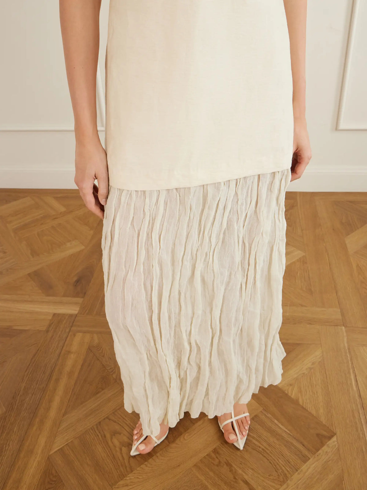 RÓHE Linen-blend And Chiffon Midi Dress