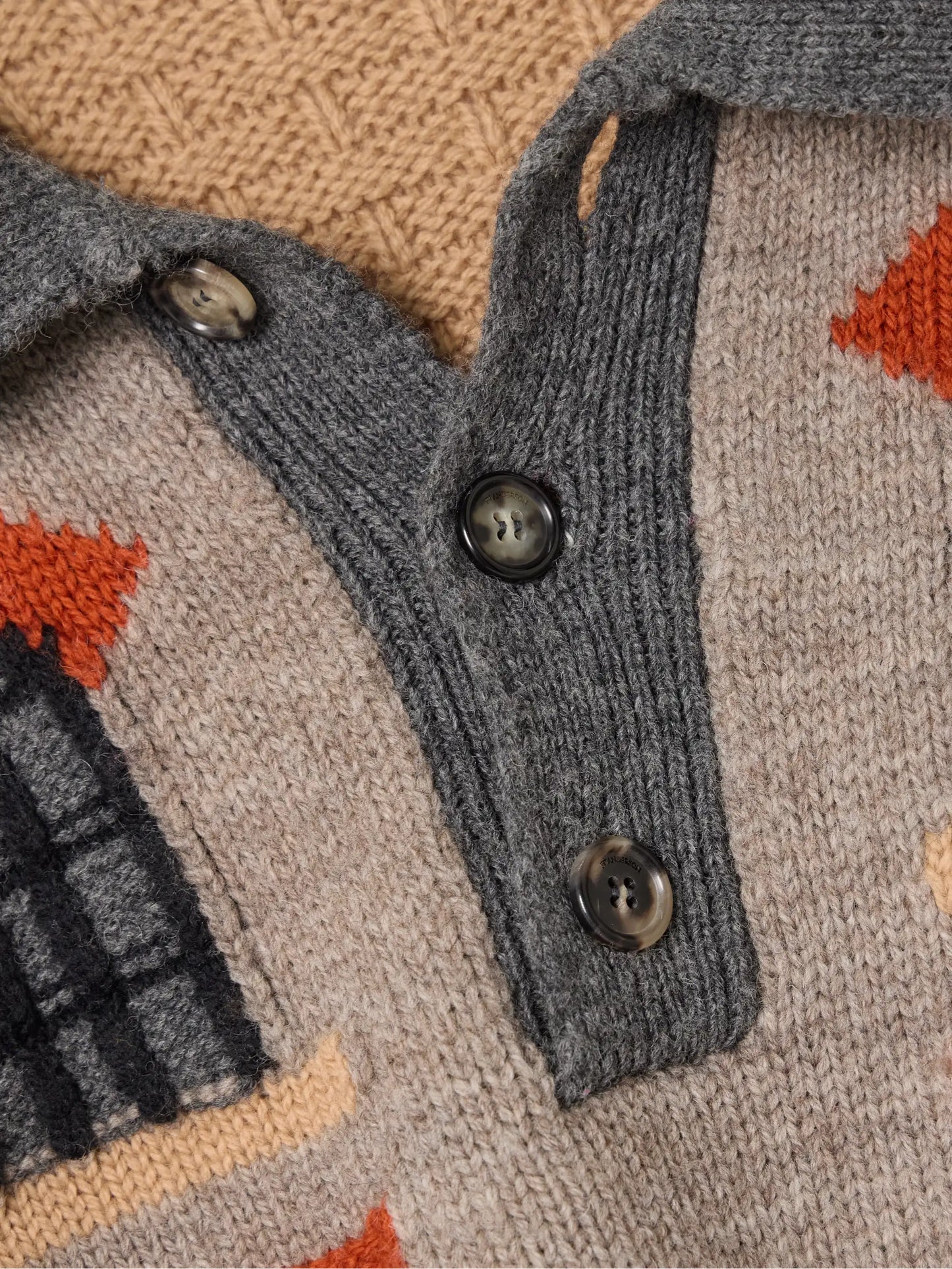 Intarsia-knit Wool Polo Sweater
