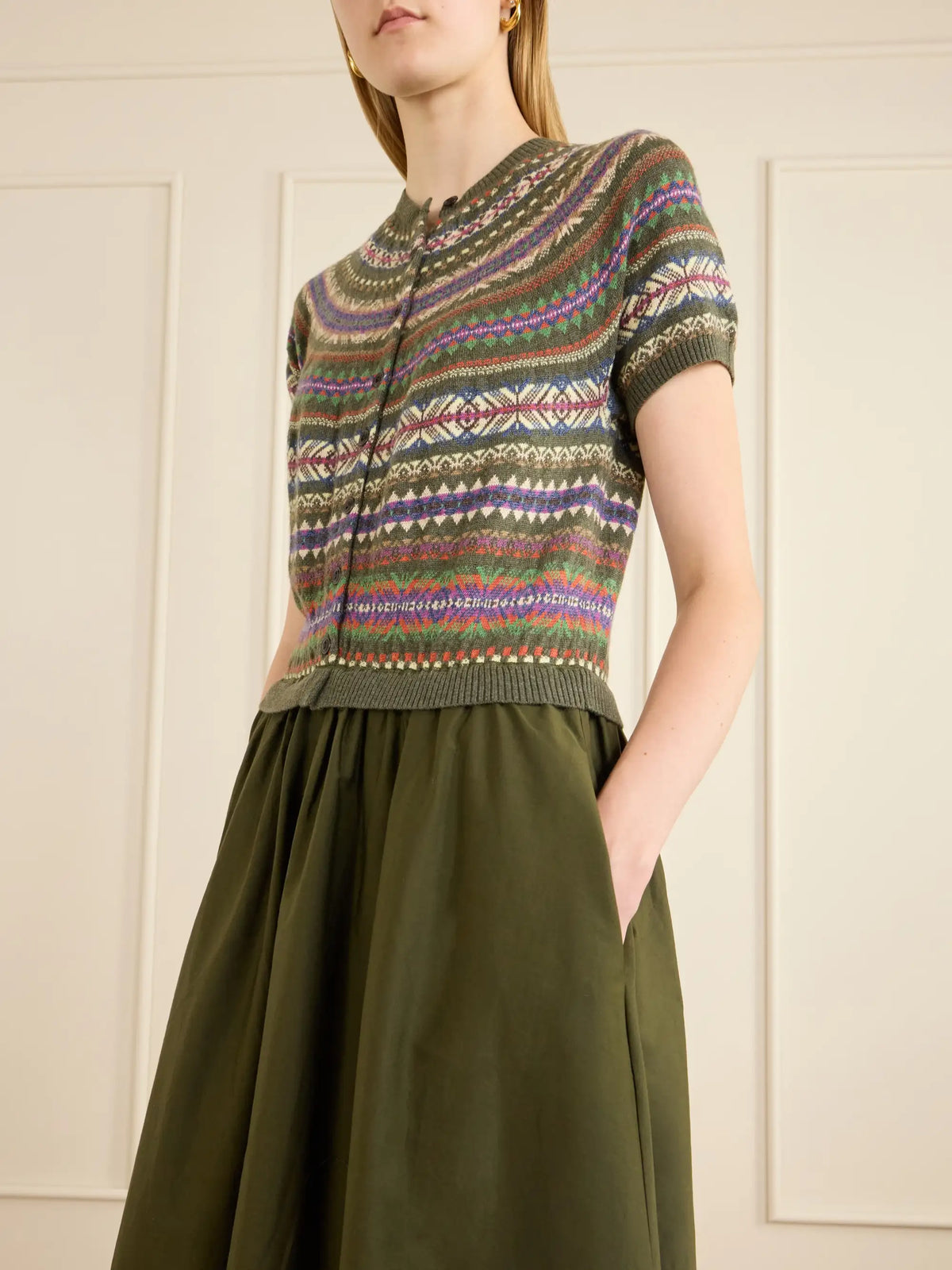 Polo Ralph Lauren Striped Wool, Cotton And Cashmere-blend Midi Dress