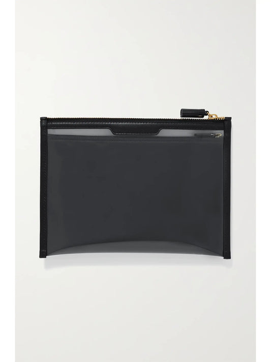 Safe Deposit Leather-trimmed Pvc Pouch