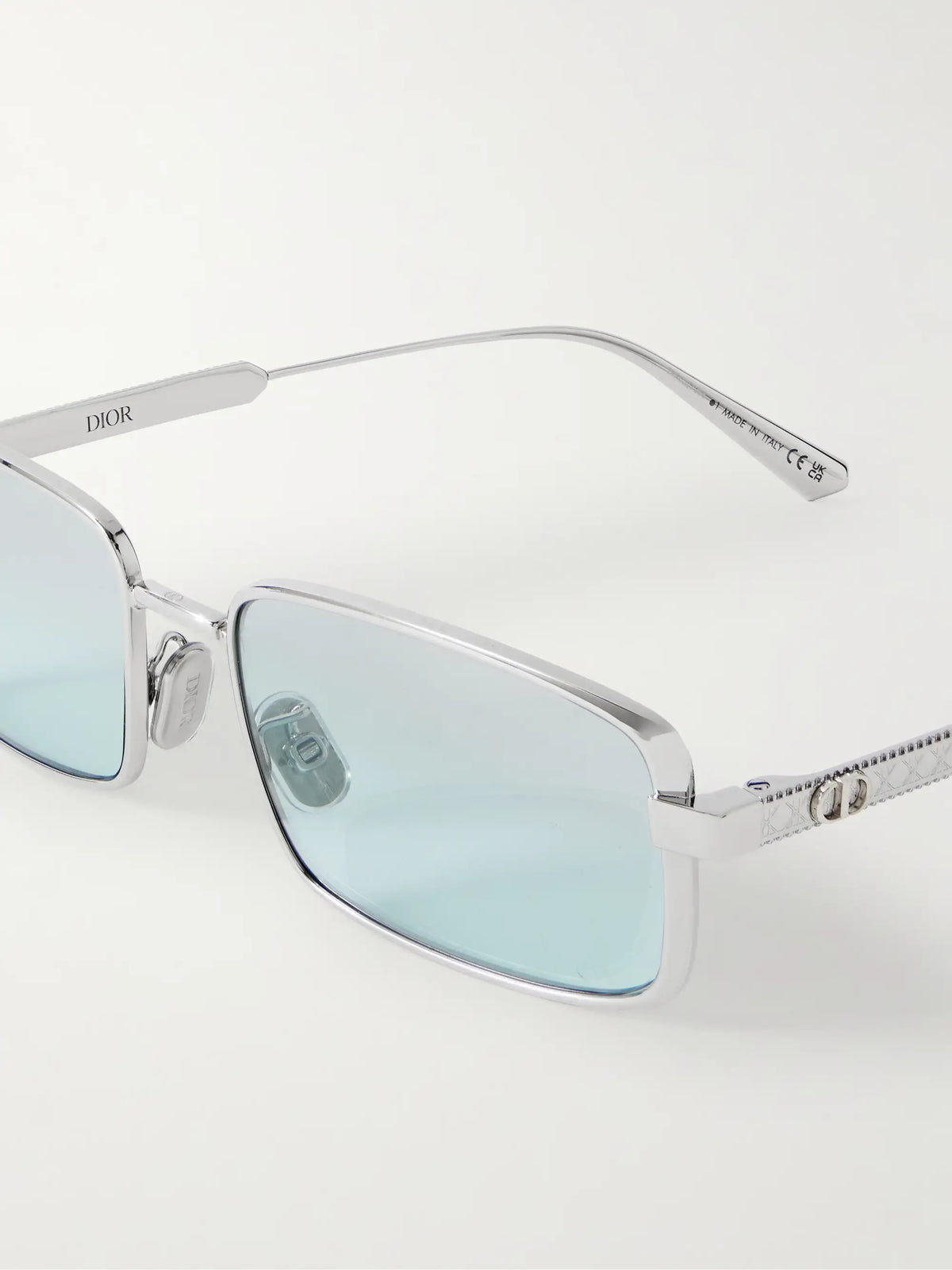 Diorcannage S2u Rectangular-frame Silver-tone Sunglasses