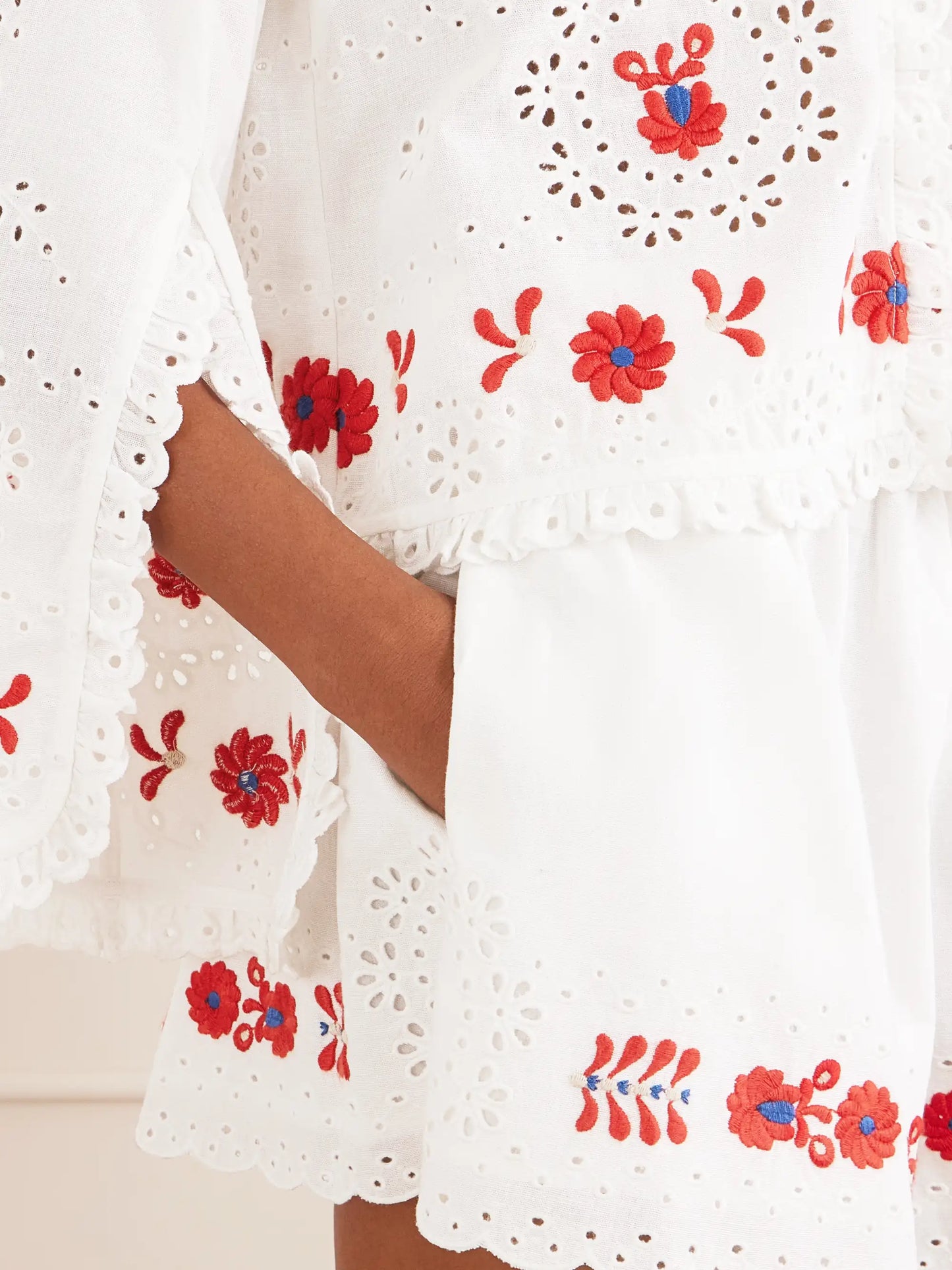 Catharina Embroidered Cotton And Linen Shorts