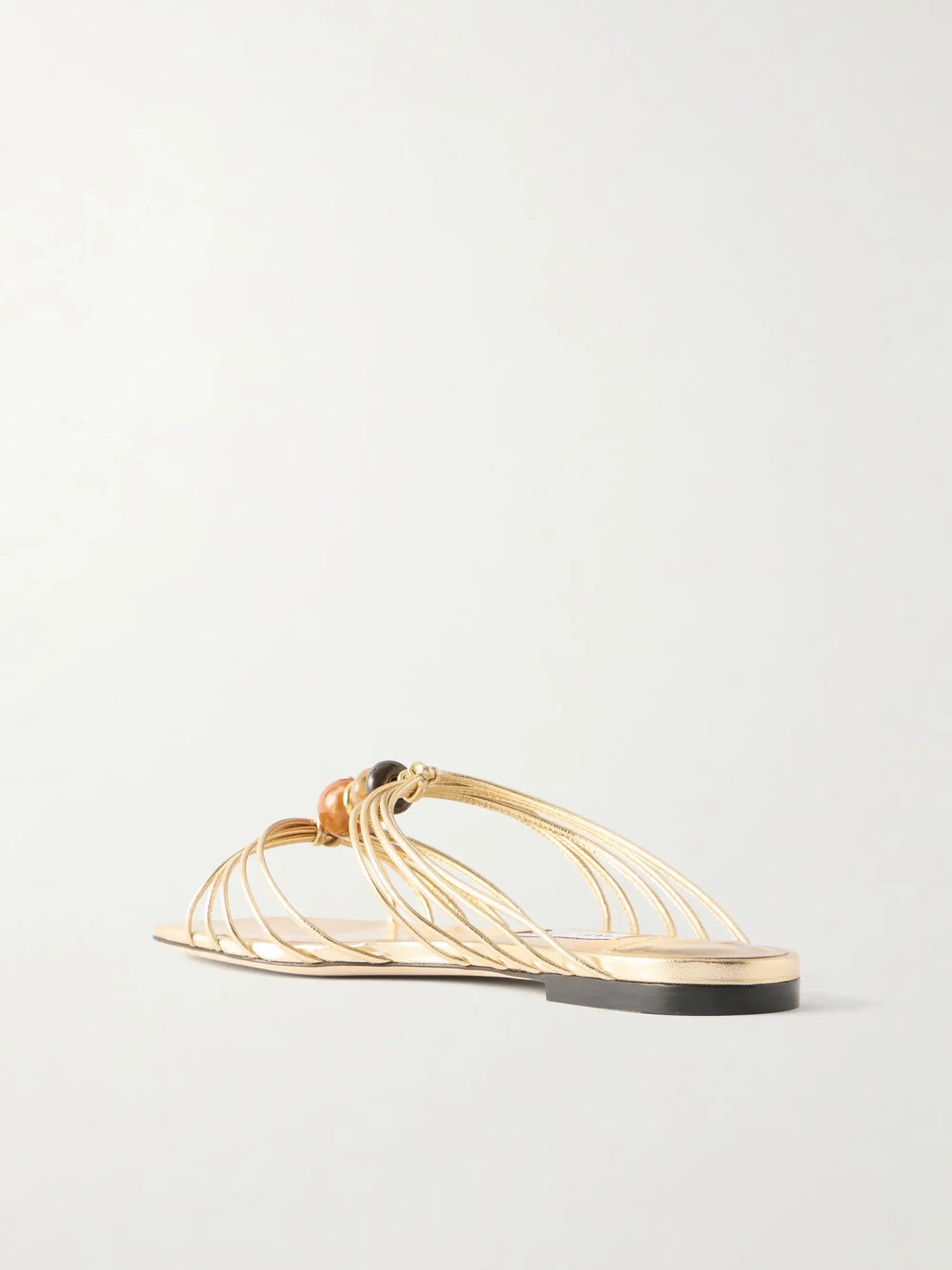 Lova Embellished Metallic Leather Sandals