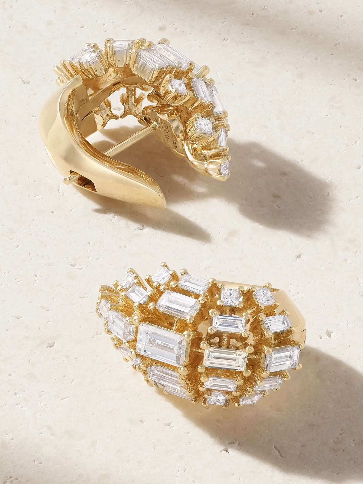 Vertex Lobe 18-karat Gold Diamond Earrings