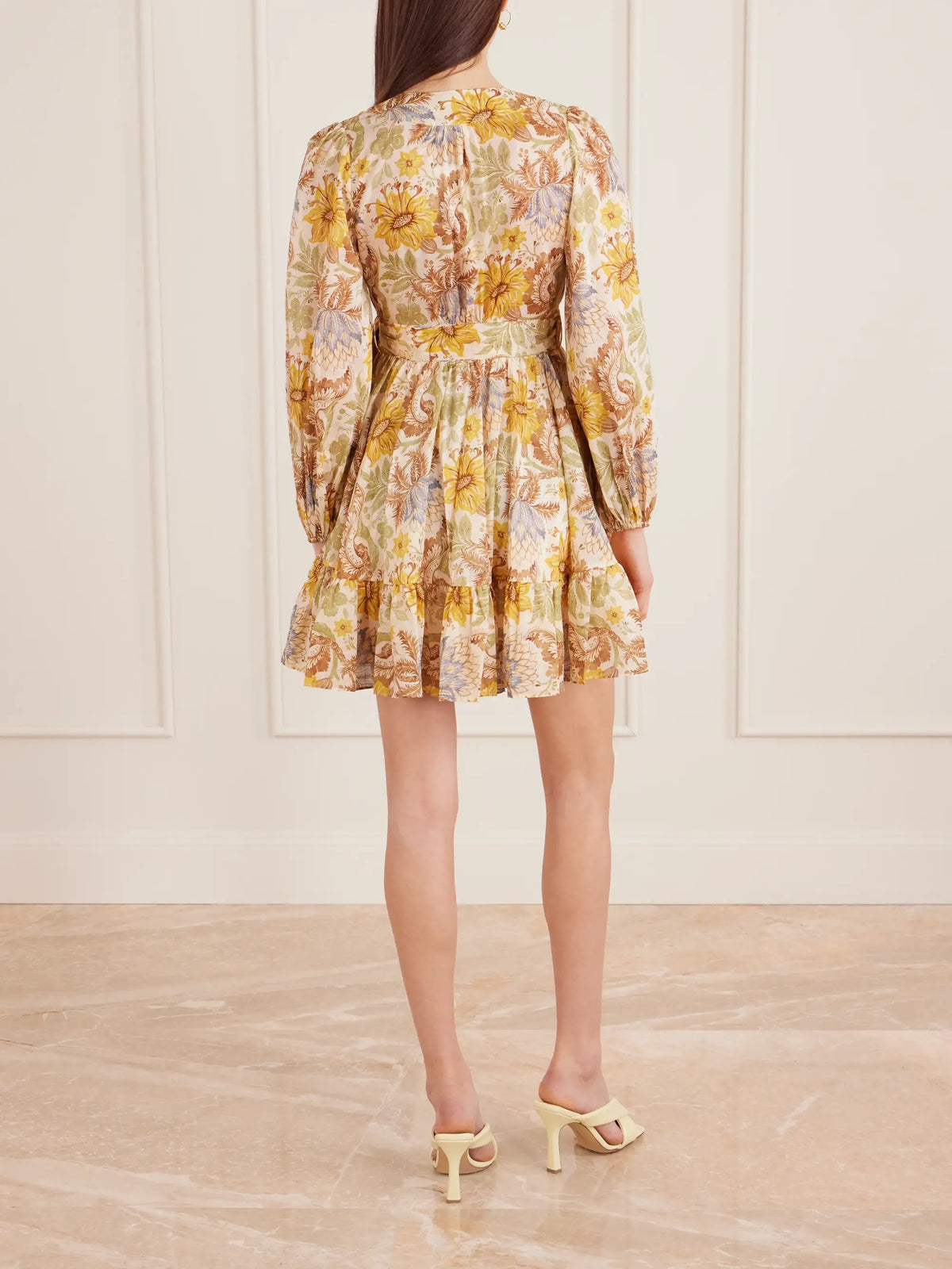 Zimmermann Daylight Ruffled Floral-print Cotton-voile Mini Wrap Dress