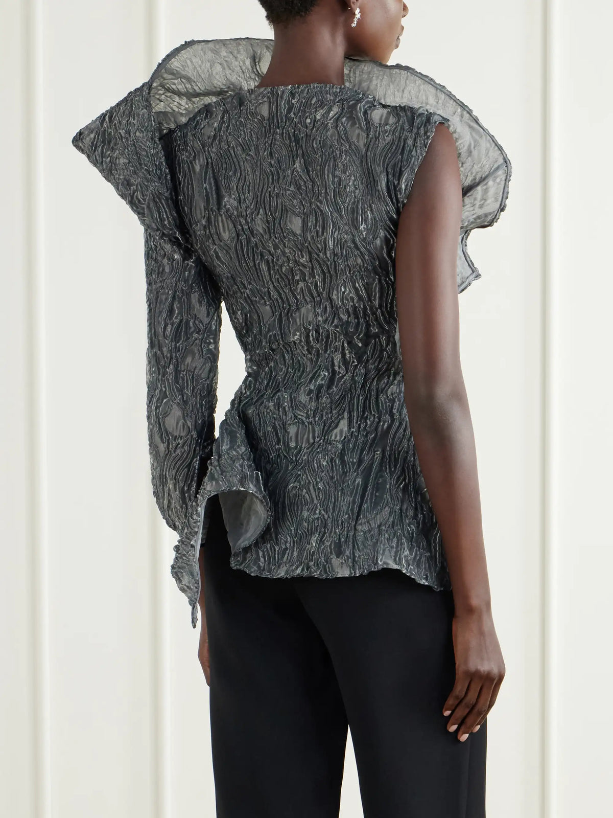 Maticevski Scintilla Asymmetric Crinkled-georgette Blouse