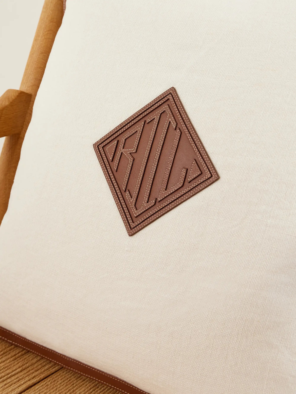 Moore Leather-trimmed Linen Cushion