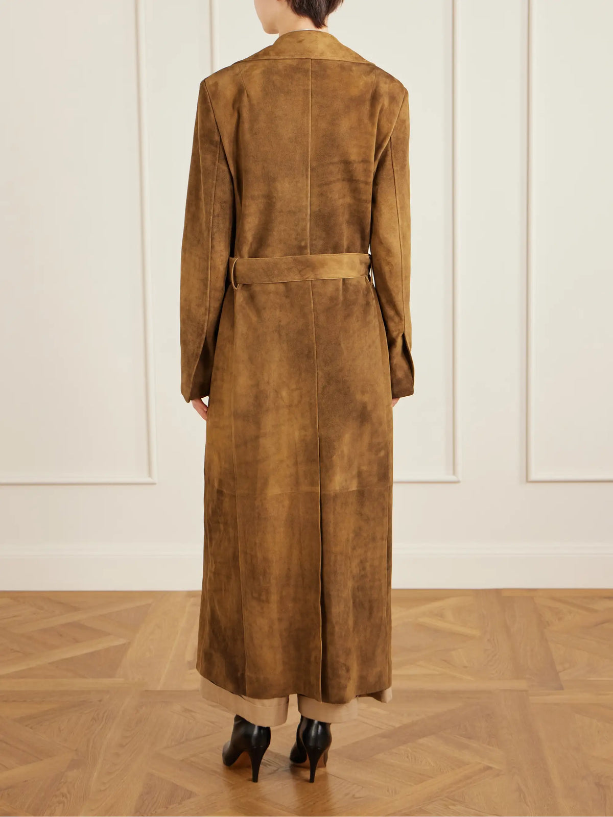 Raisa Belted Suede Trench Coat