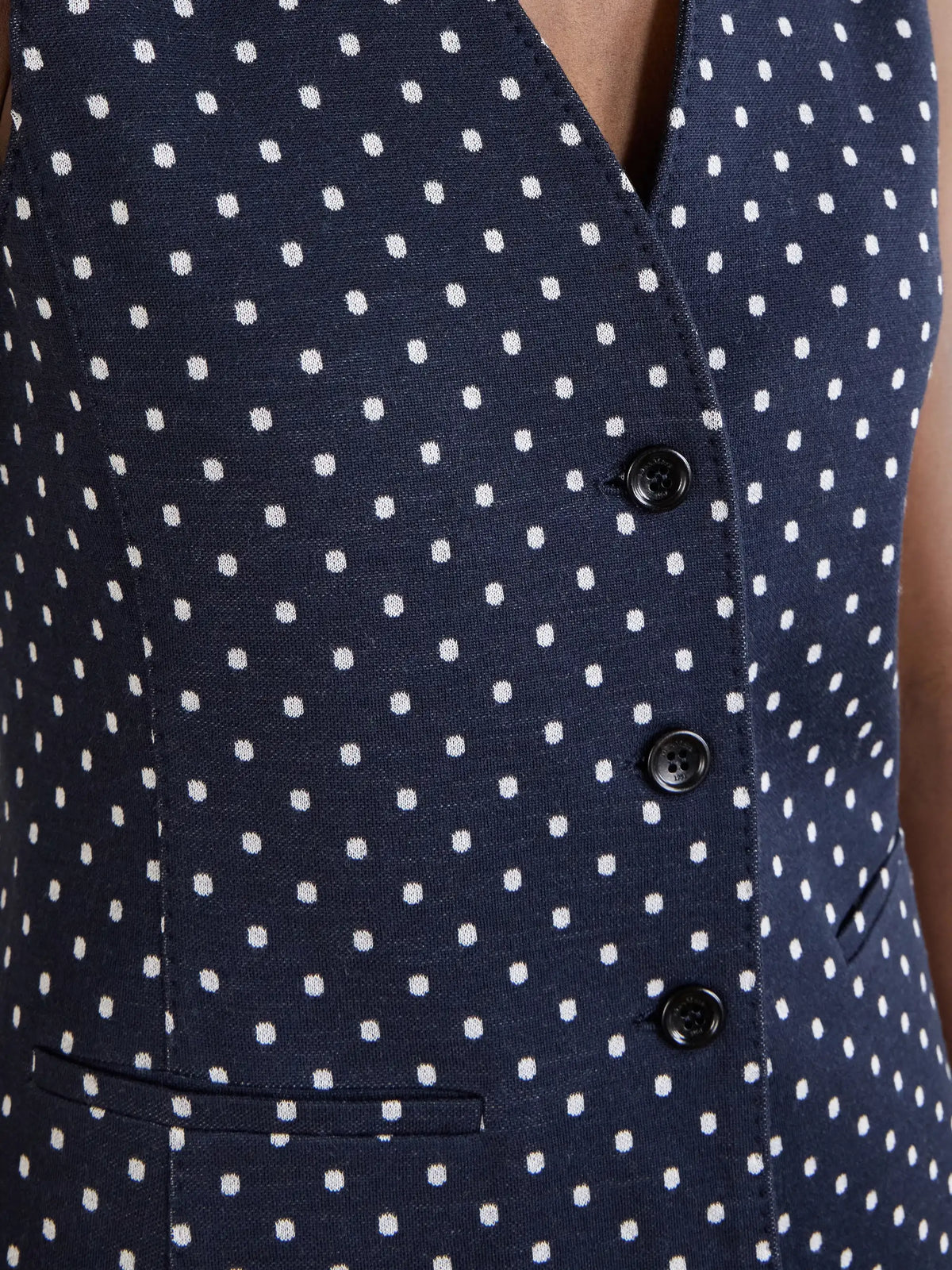 Max Mara Polka-dot Woven Waistcoat