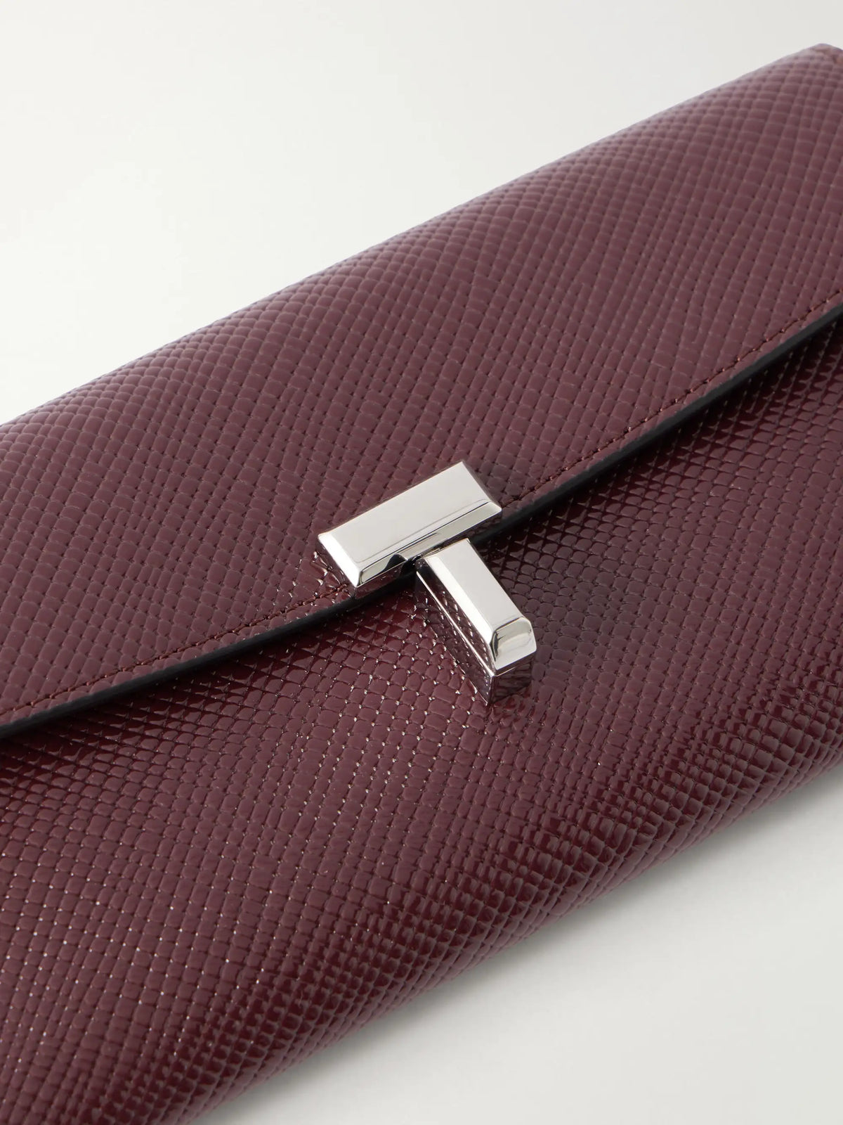 TOTEME T-lock Plamellato Patent-leather Wallet