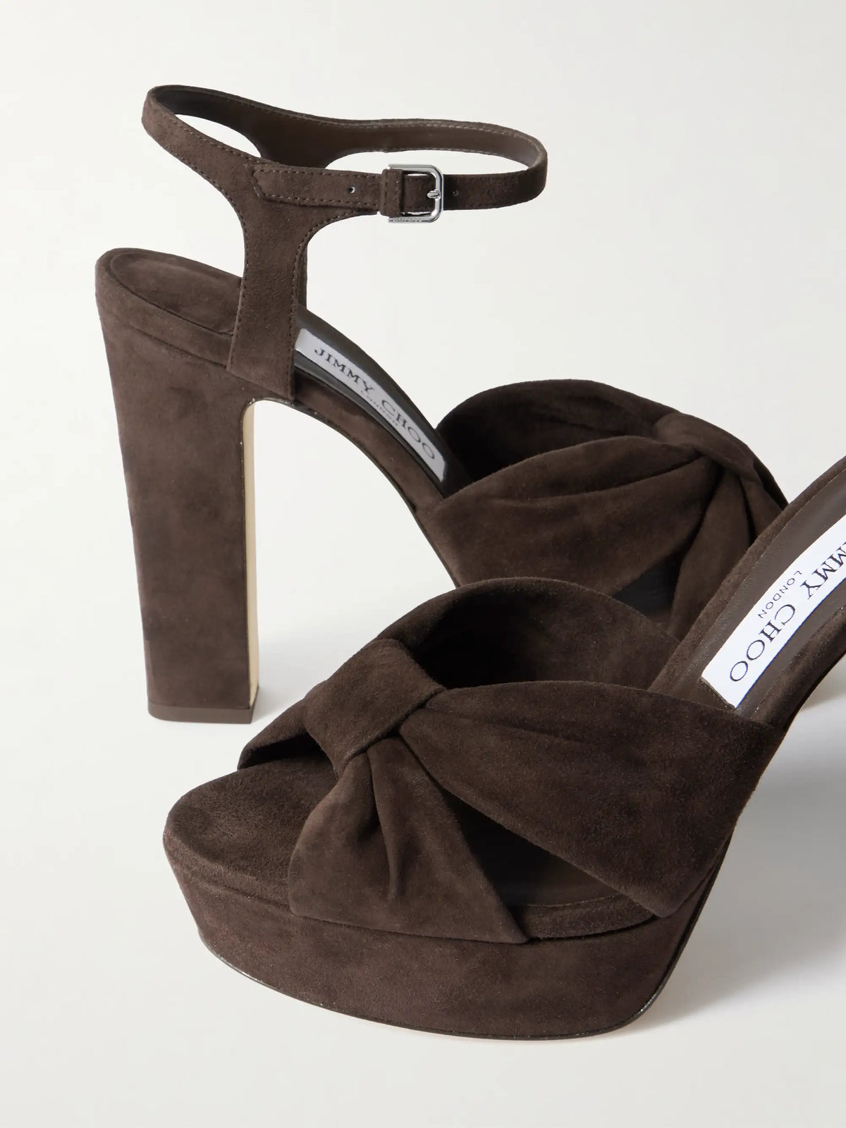 Heloise 120 Knotted Suede Platform Sandals