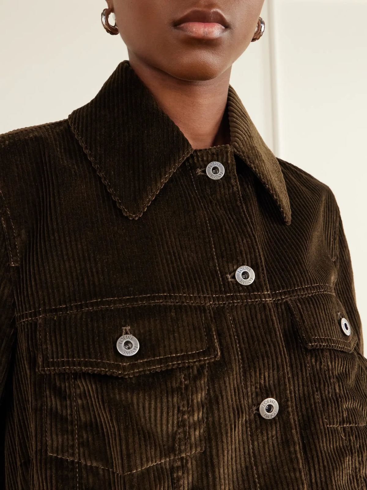 LOEWE Balloon Gathered Cotton-corduroy Jacket