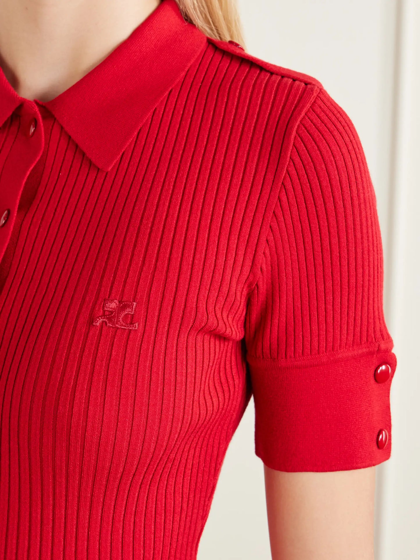 Logo-embroidered Ribbed-knit Polo T-shirt