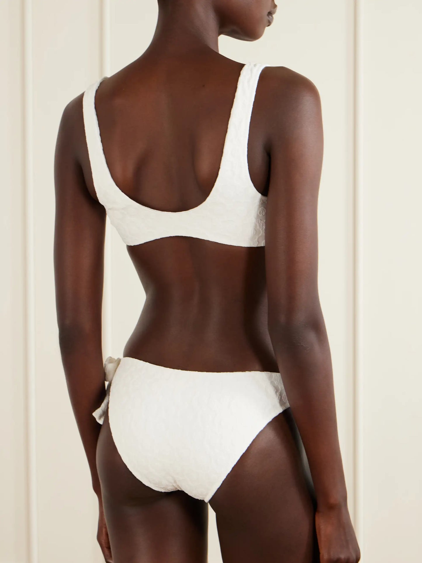 Bow Floral-jacquard Bikini