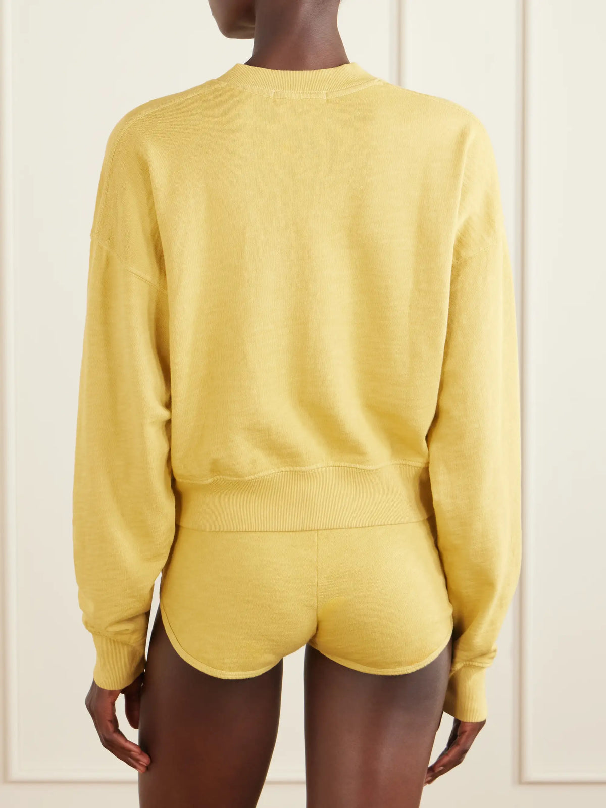 Cropped Cotton-jersey Sweater