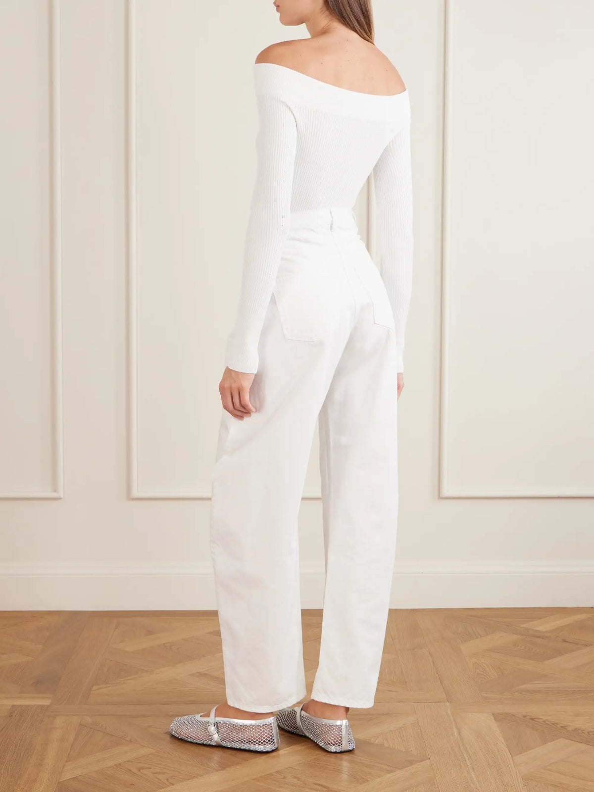 Alaïa Off-the-shoulder Ribbed-knit Bodysuit