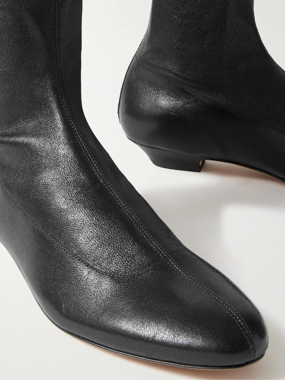 KHAITE Leather Ankle Boots