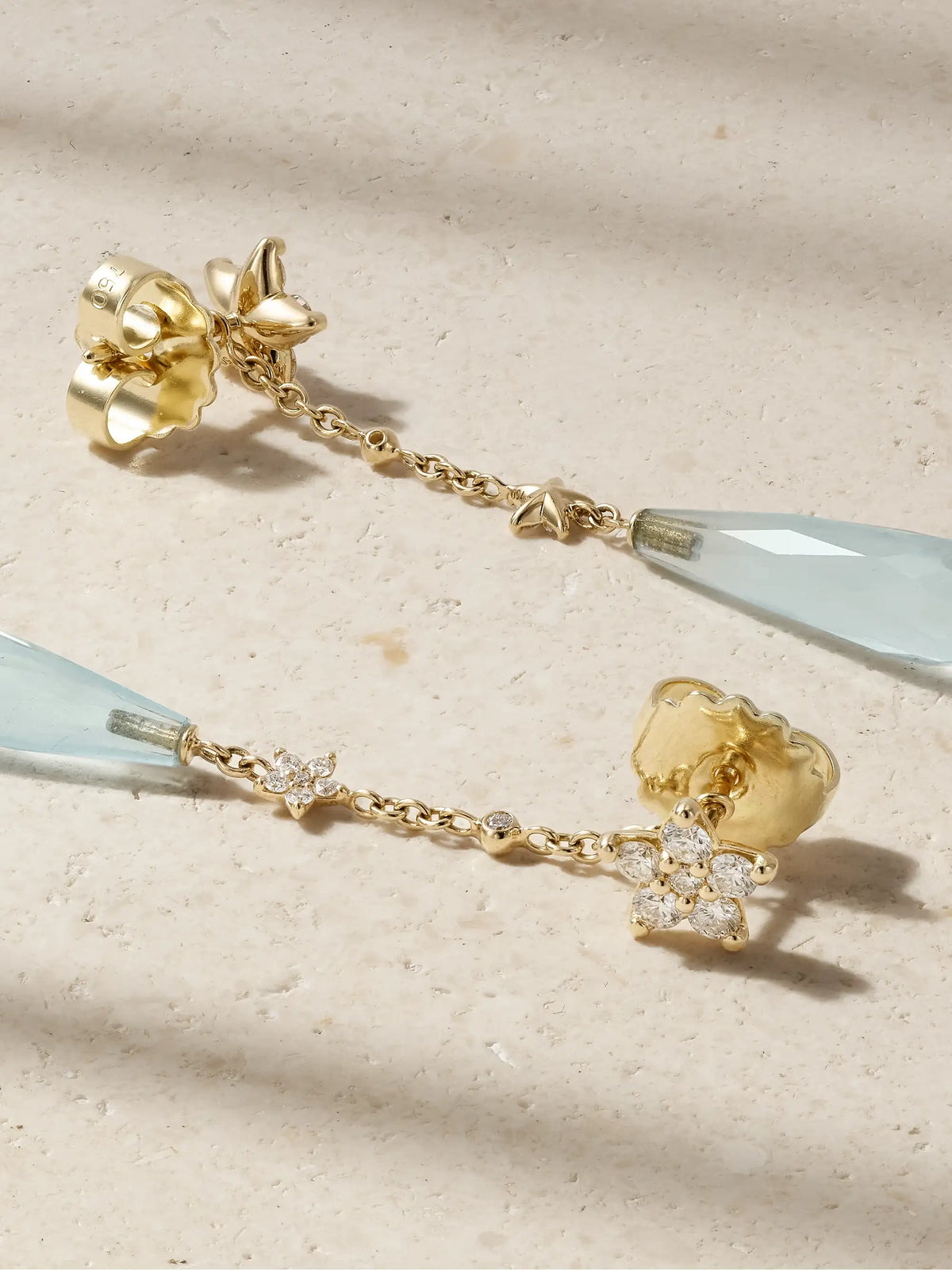 Shooting Stars 18-karat Gold, Aquamarine And Diamond Earrings